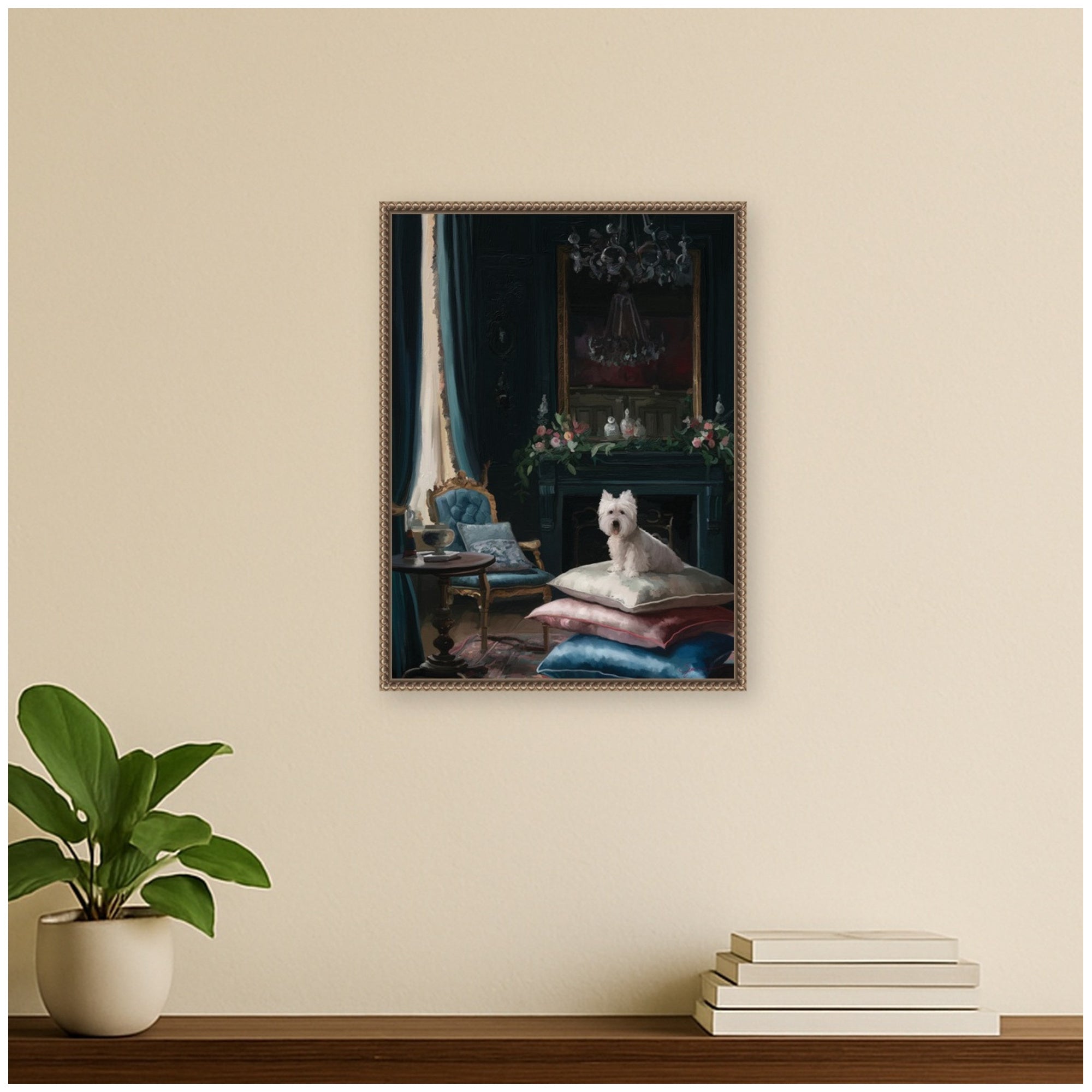 Framed Canvas 18x24 Sylvie Beaded Dark Gold 6