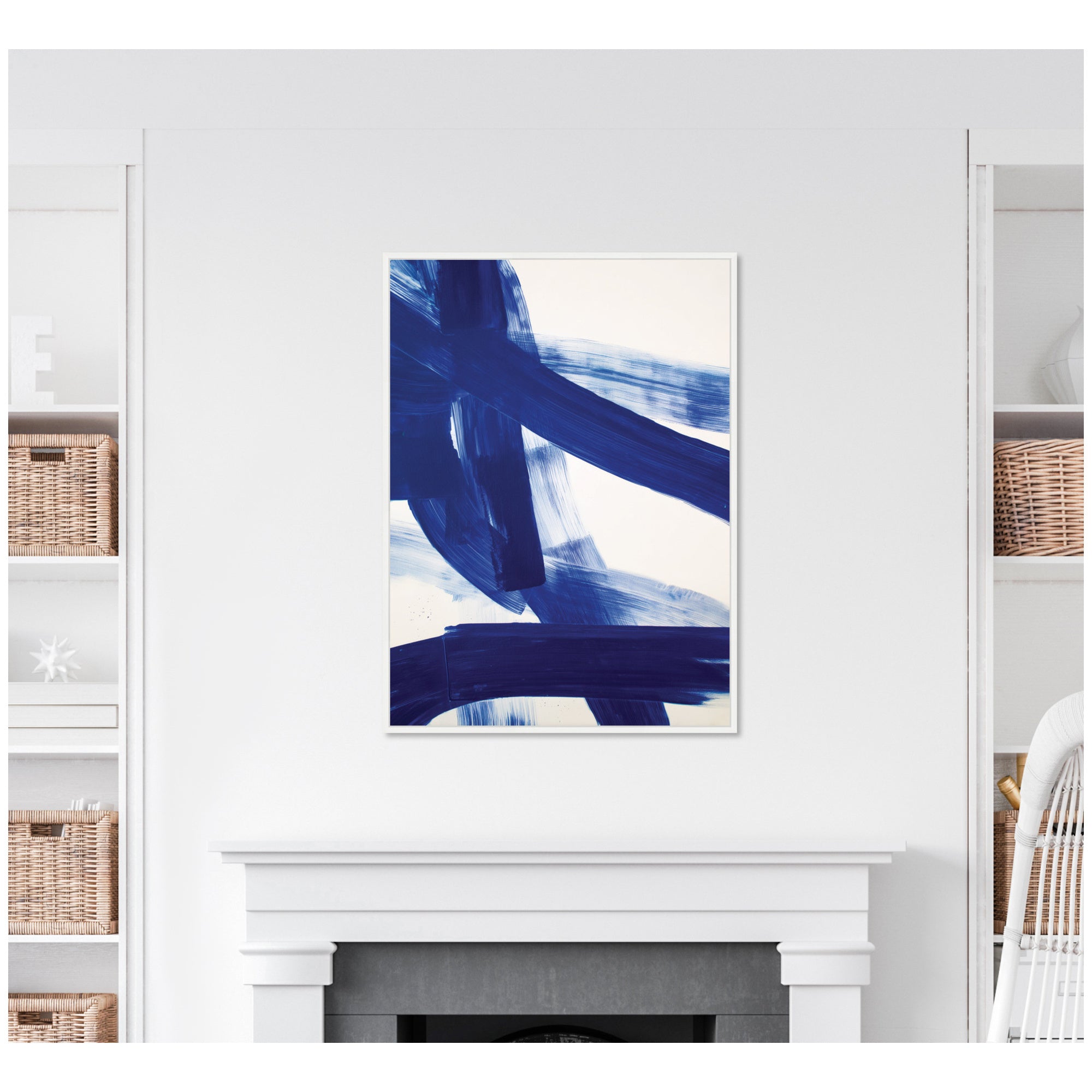 Cobalt Mark No. 1 by Amy Lighthall Framed Canvas Wall Art Print