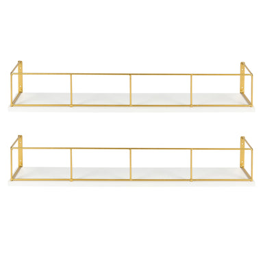 Floating Shelf 2pk 24" White Gold 2