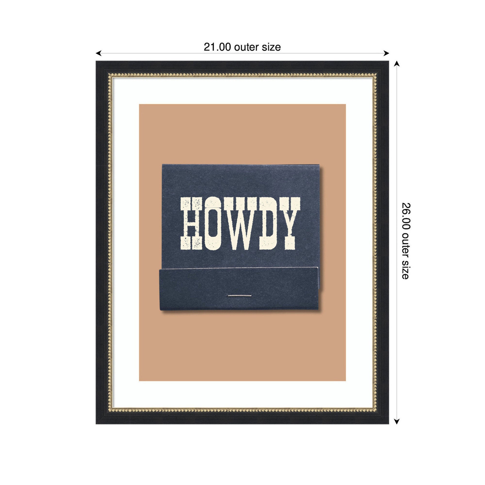Howdy Matchbook Blue by Megan Ryan Framed Wall Art Print