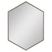 Hexagon Mirror Walnut Brown 22x31 2