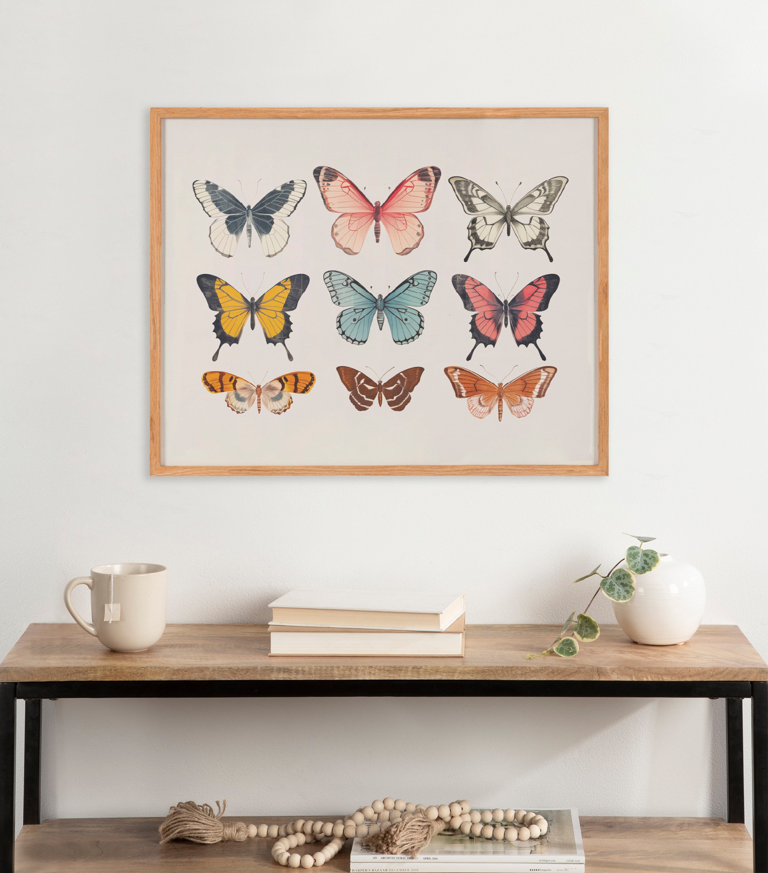 Gallery Vintage Style Muted Pastel Butterflies II Print by The Creative Bunch Studio