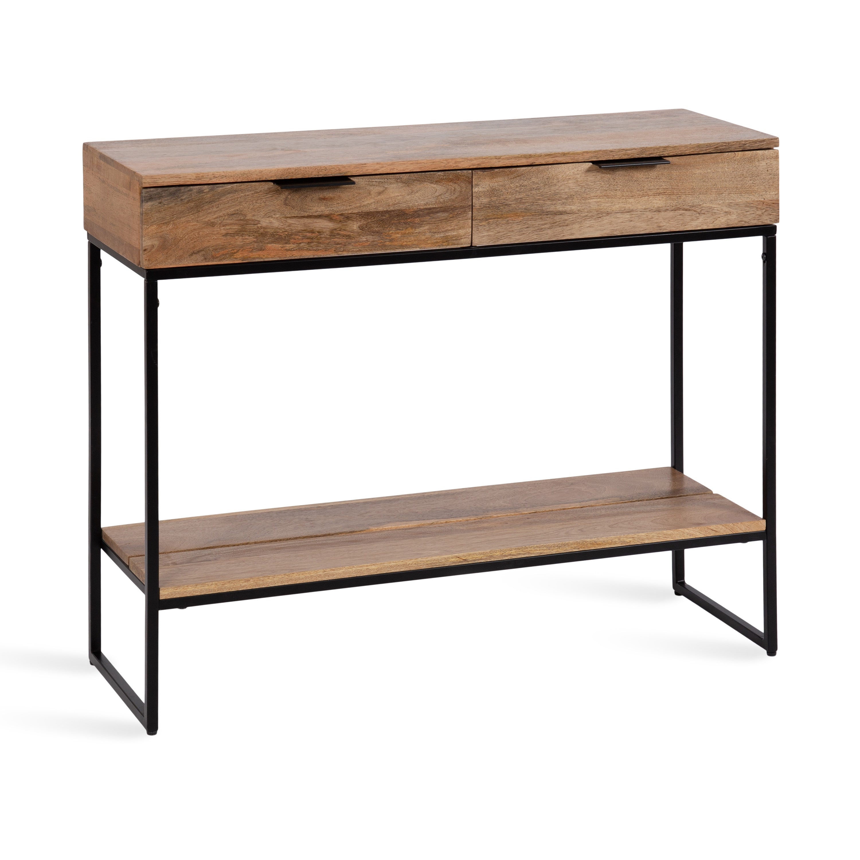 Console Table Natural Black 36x13x31 1