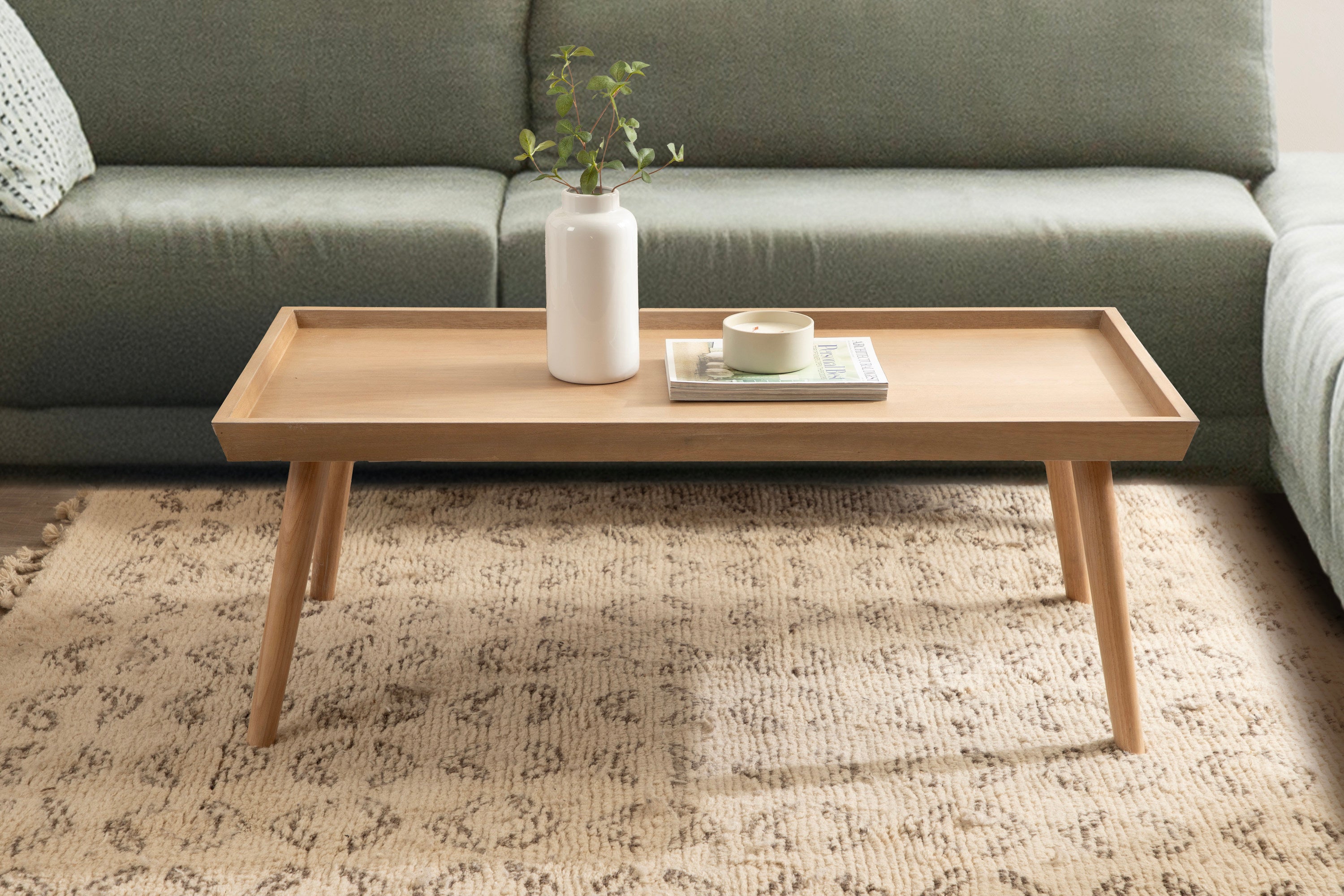 Coffee Table Natural Beige 46x22x17 6