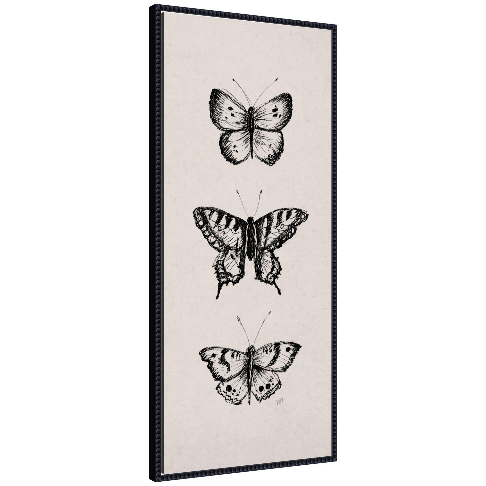 Framed Canvas 18x40 Sylvie Beaded Black 1