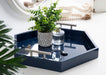 Single Tray Navy Blue Silver 18x18 8