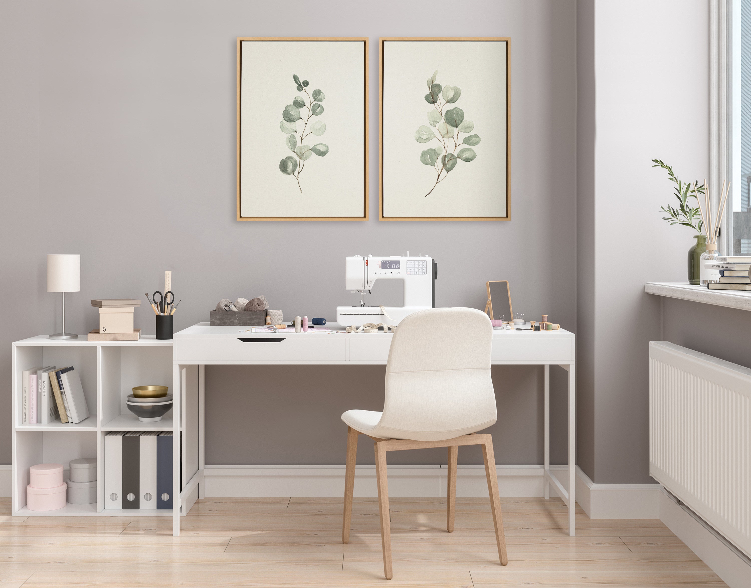 Sylvie Eucalyptus Framed Canvas Set by Maja Mitrovic of Makes My Day Happy