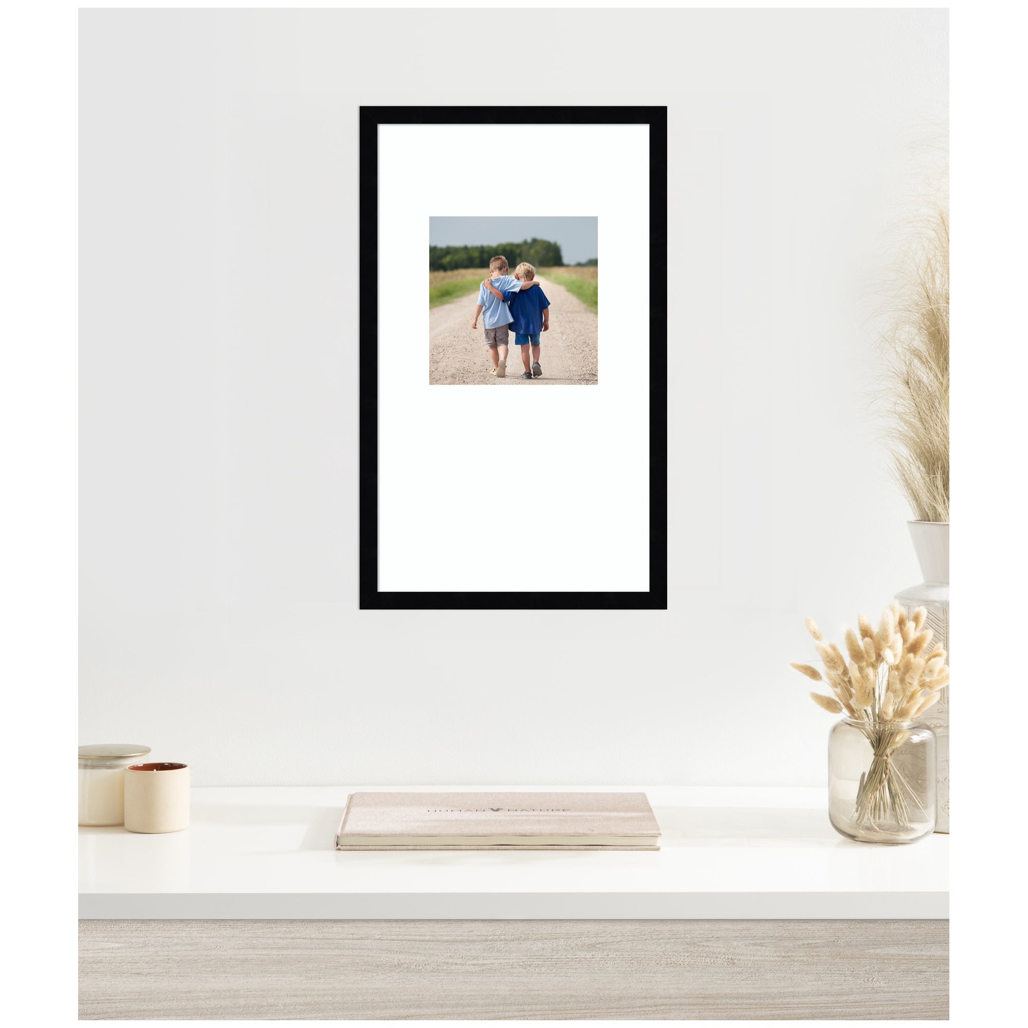 Wall Frame Svelte Noir Black 13x22 matted to 8x8 5