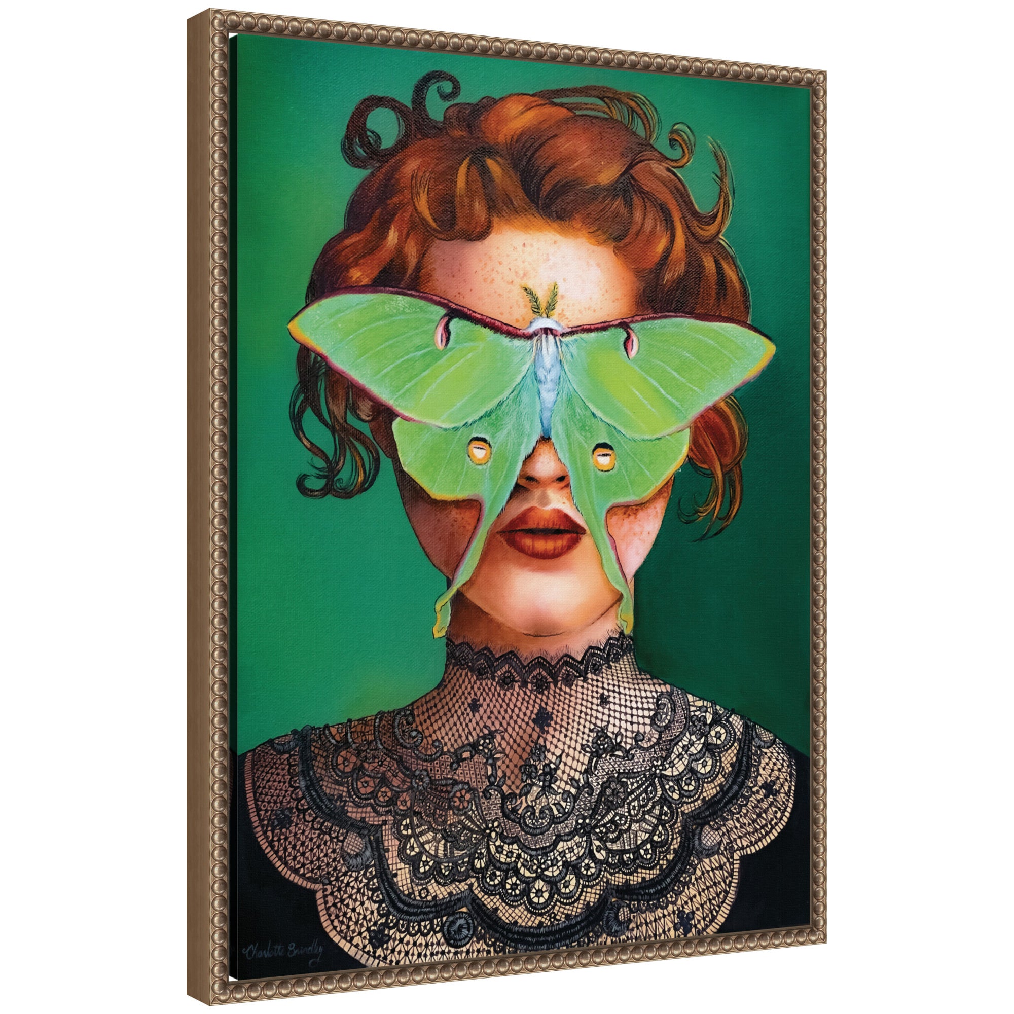 Framed Canvas Sylvie Beaded Dark Gold 18x24 1