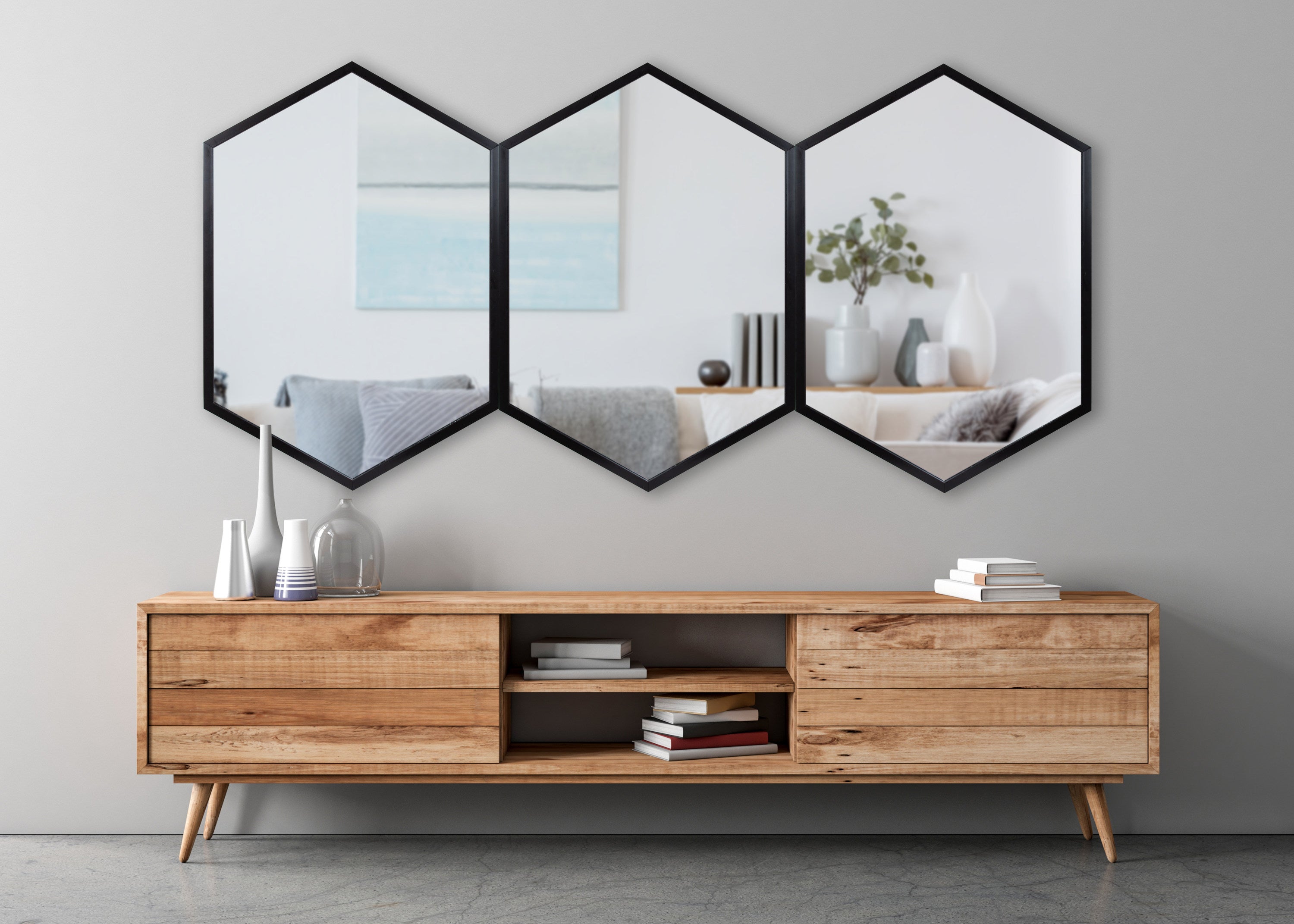Laverty Framed Hexagon Wall Mirror