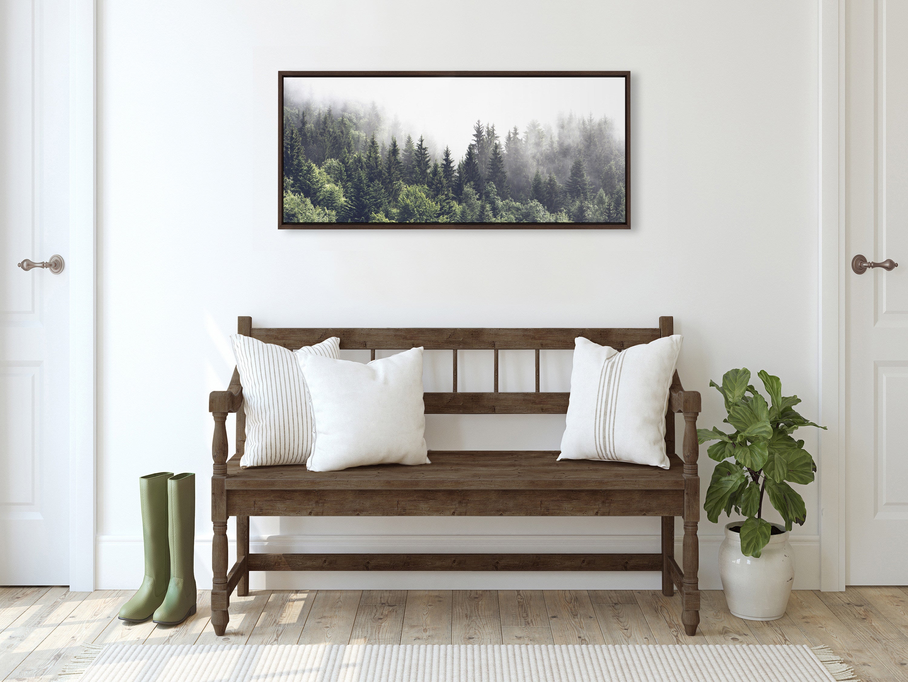 Framed Canvas Sylvie Walnut 18x40 5