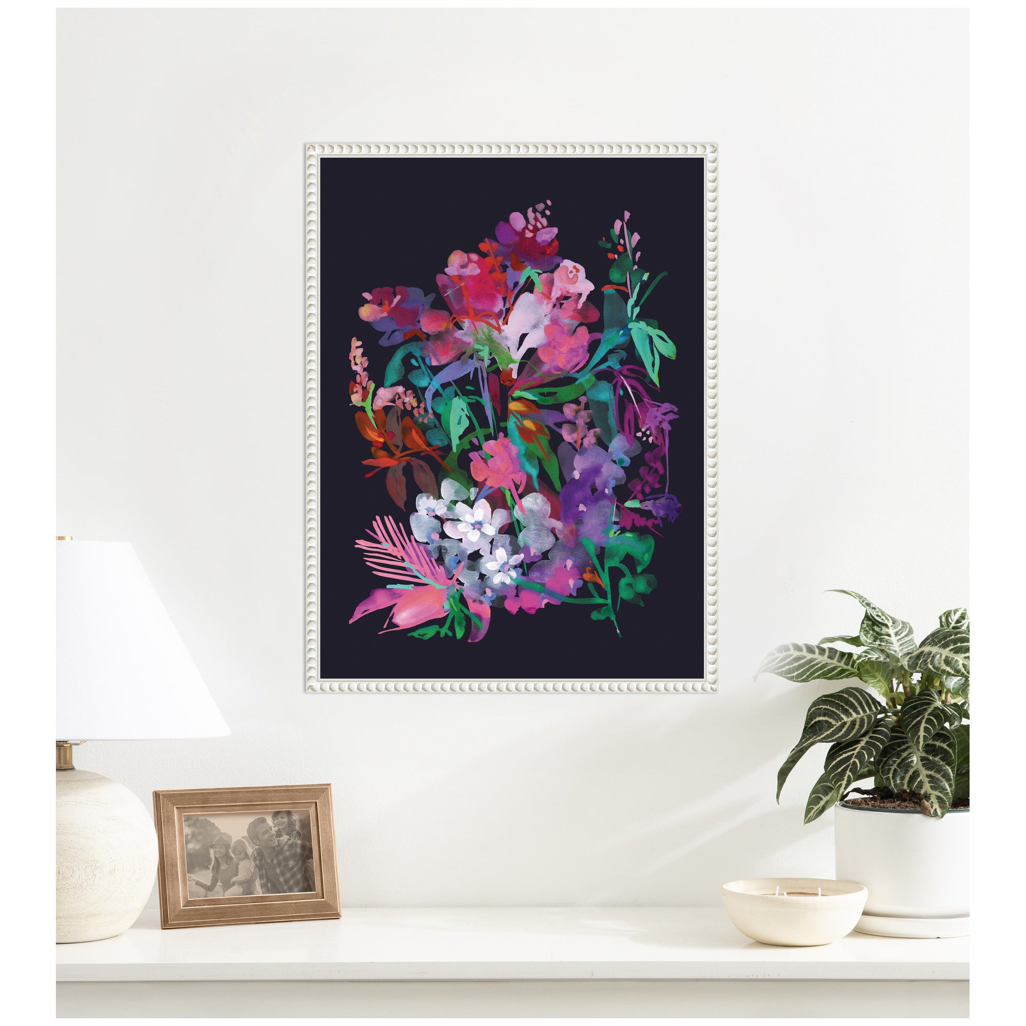 Framed Canvas 18x24 Sylvie Beaded White 6