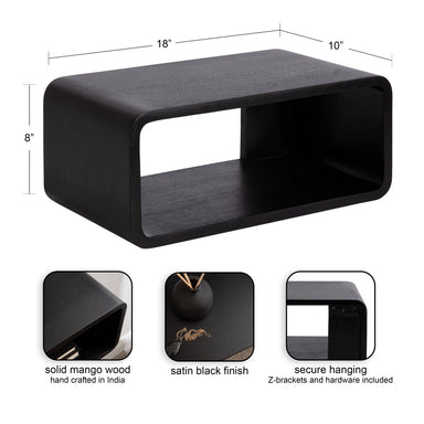 Floating Side Table Black 18x10x8 2