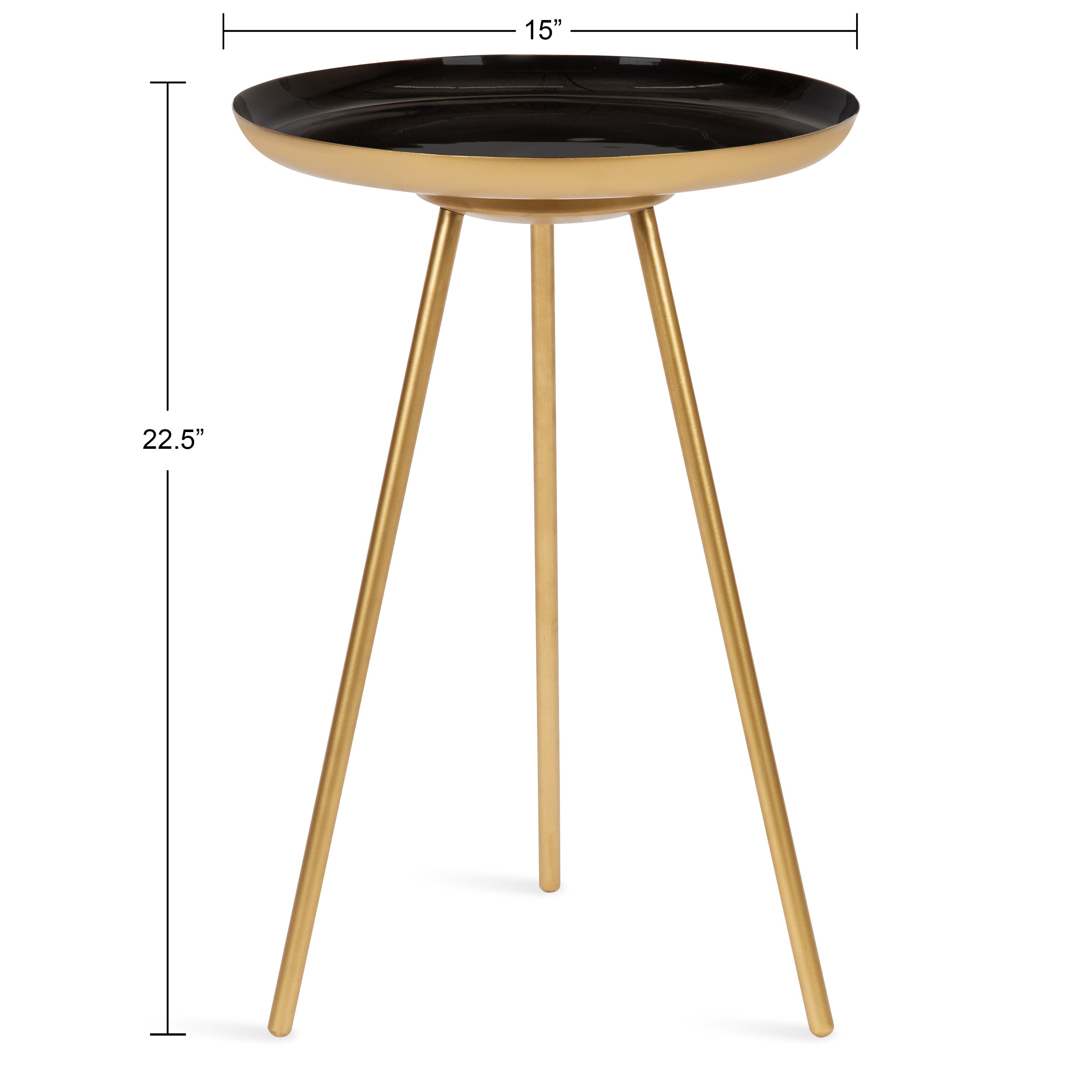 Side Table 15x15x22.5 Black Gold 2