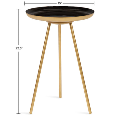 Side Table Black Gold 15x15x22.5 2