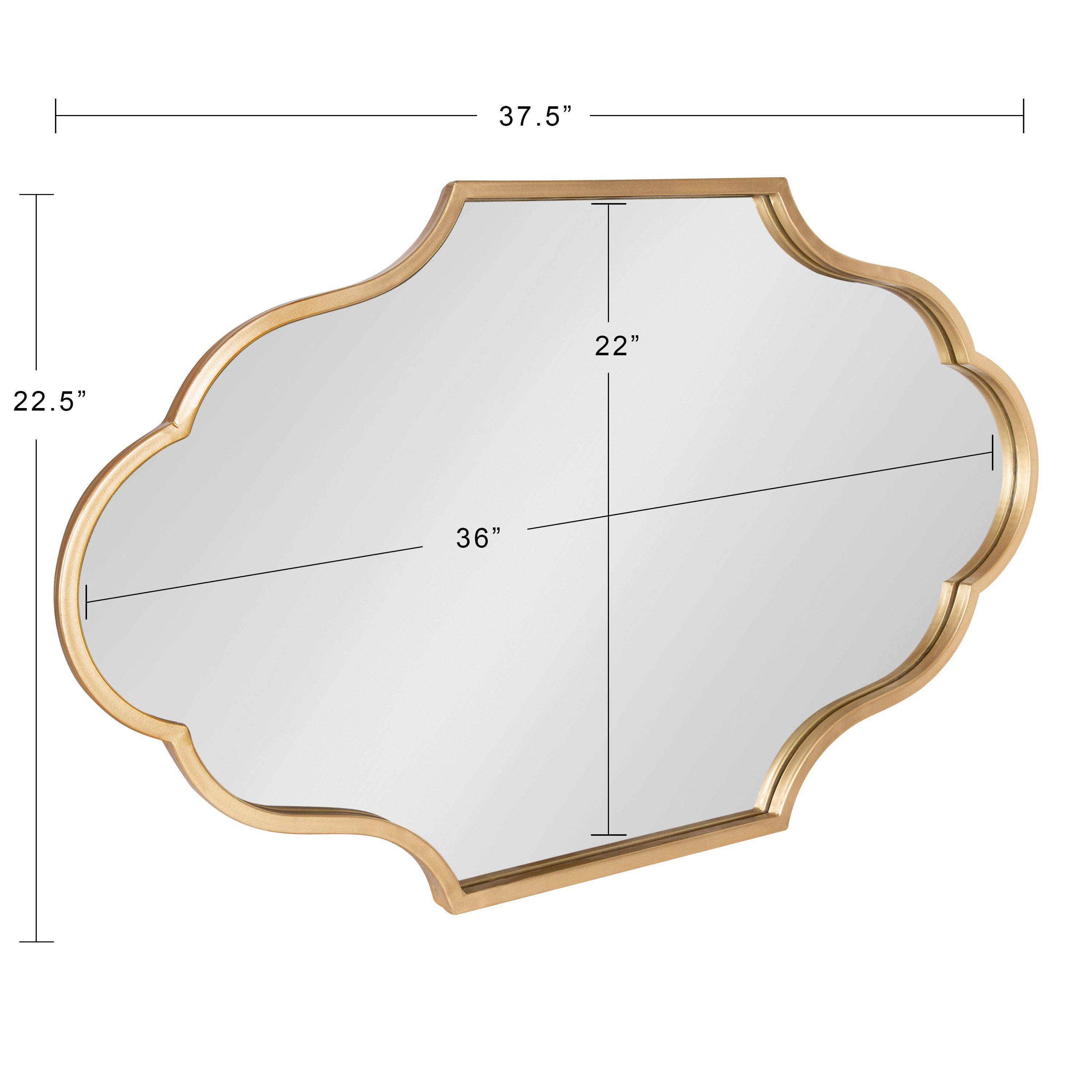 Scallop Mirror Gold 23x37 5