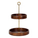 Tiered Tray Walnut Brown Gold 13x13x20 1