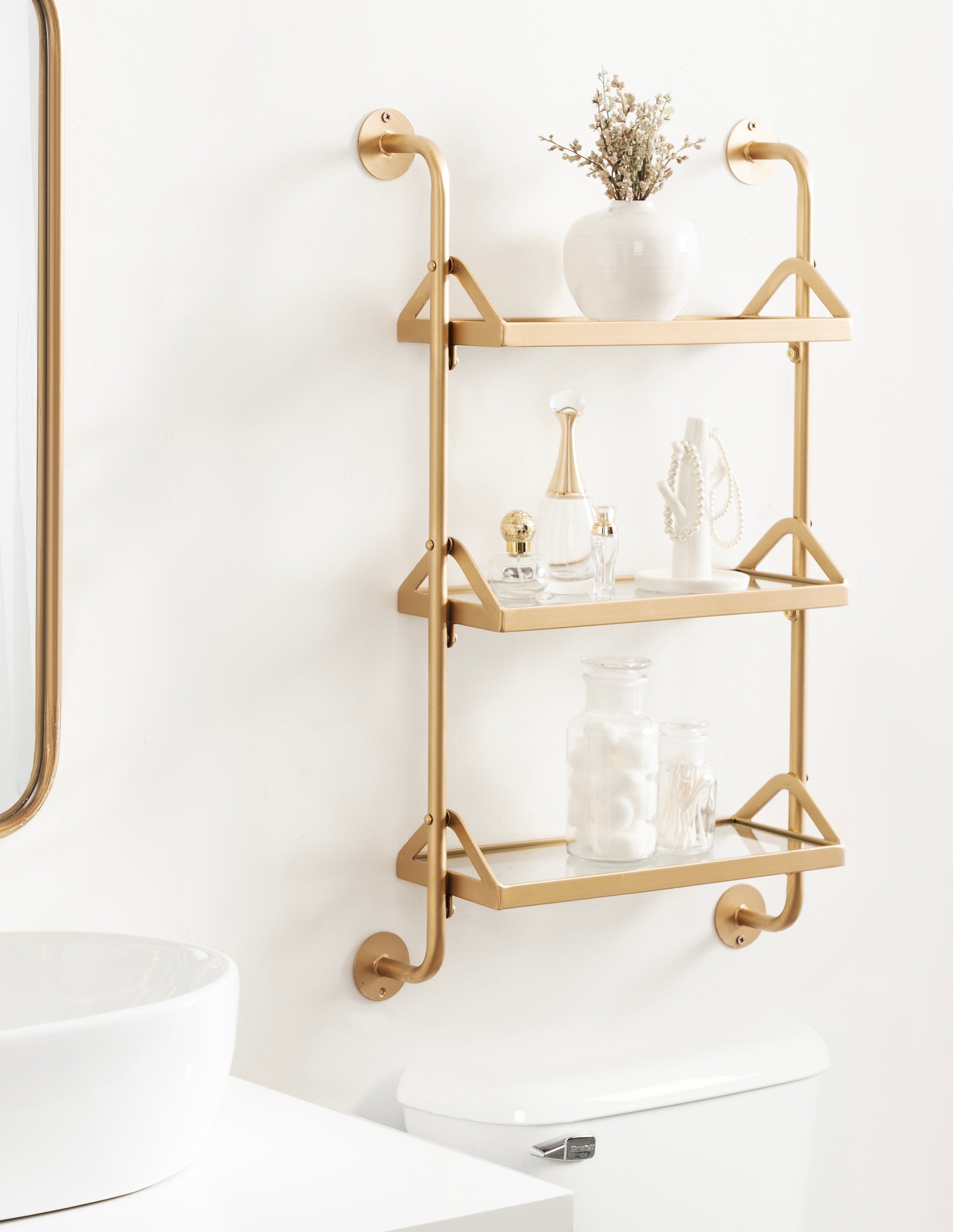 Accent Shelf Gold 18x6x30 7