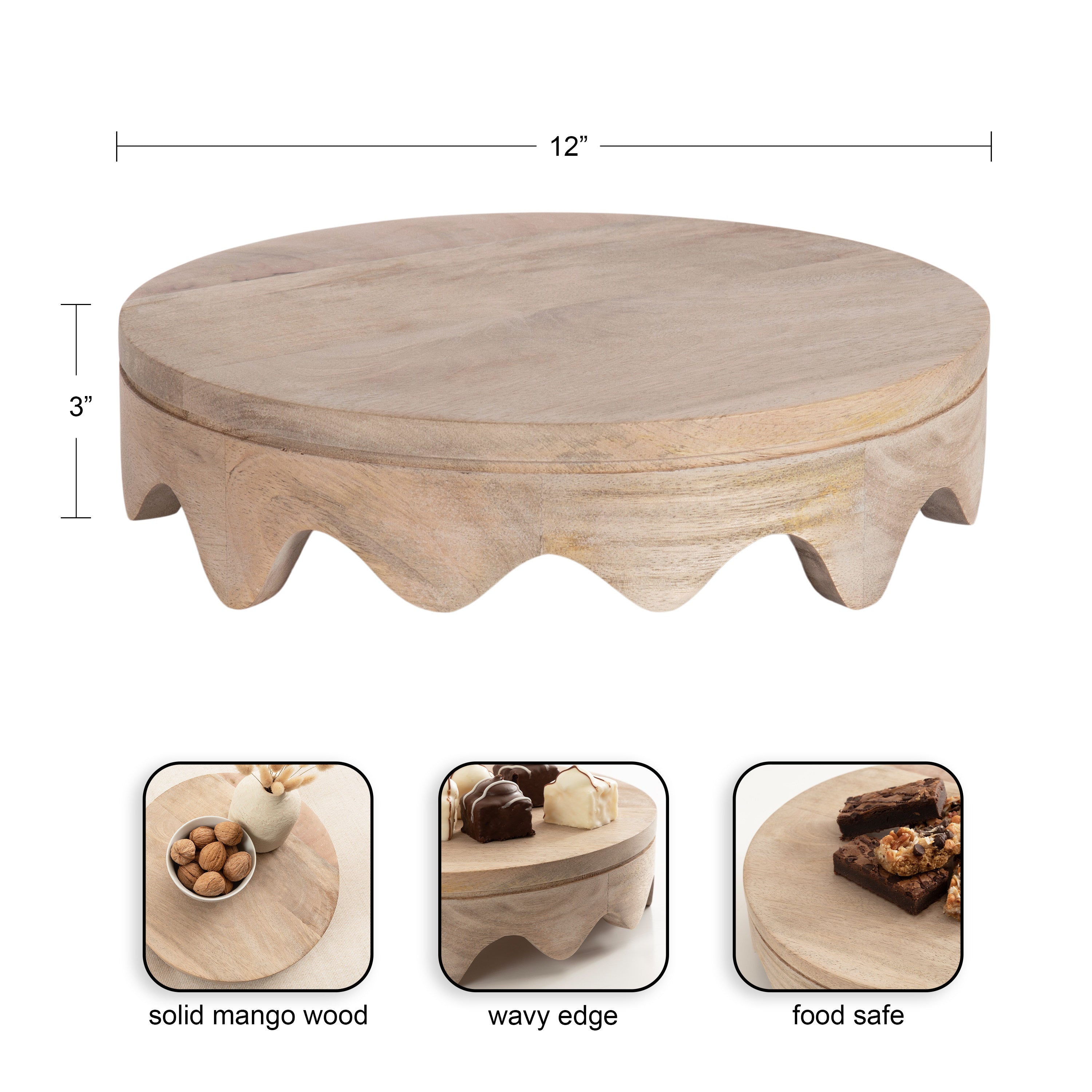Fairlee Wavy Wood Tray