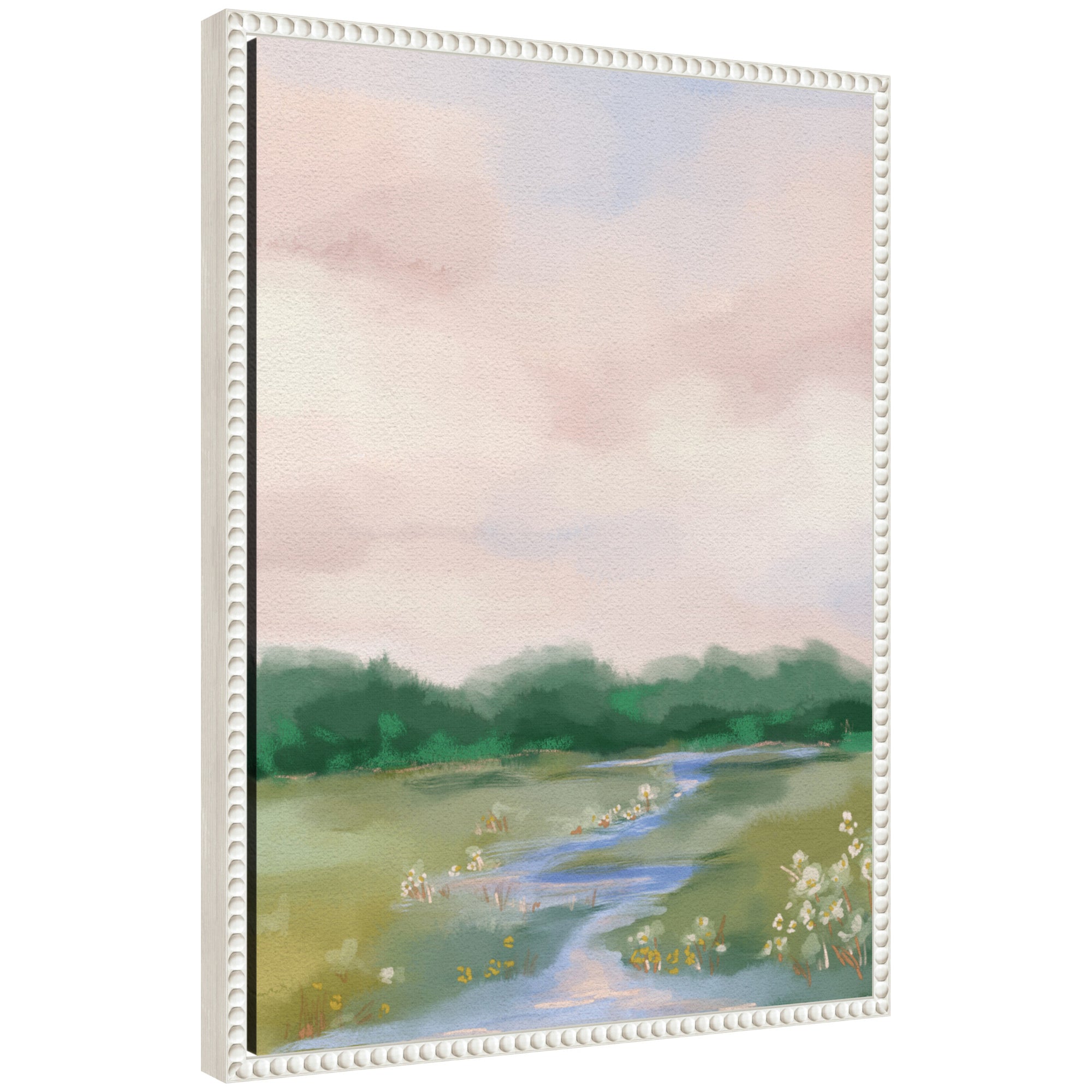 Framed Canvas 18x24 Sylvie Beaded White 1