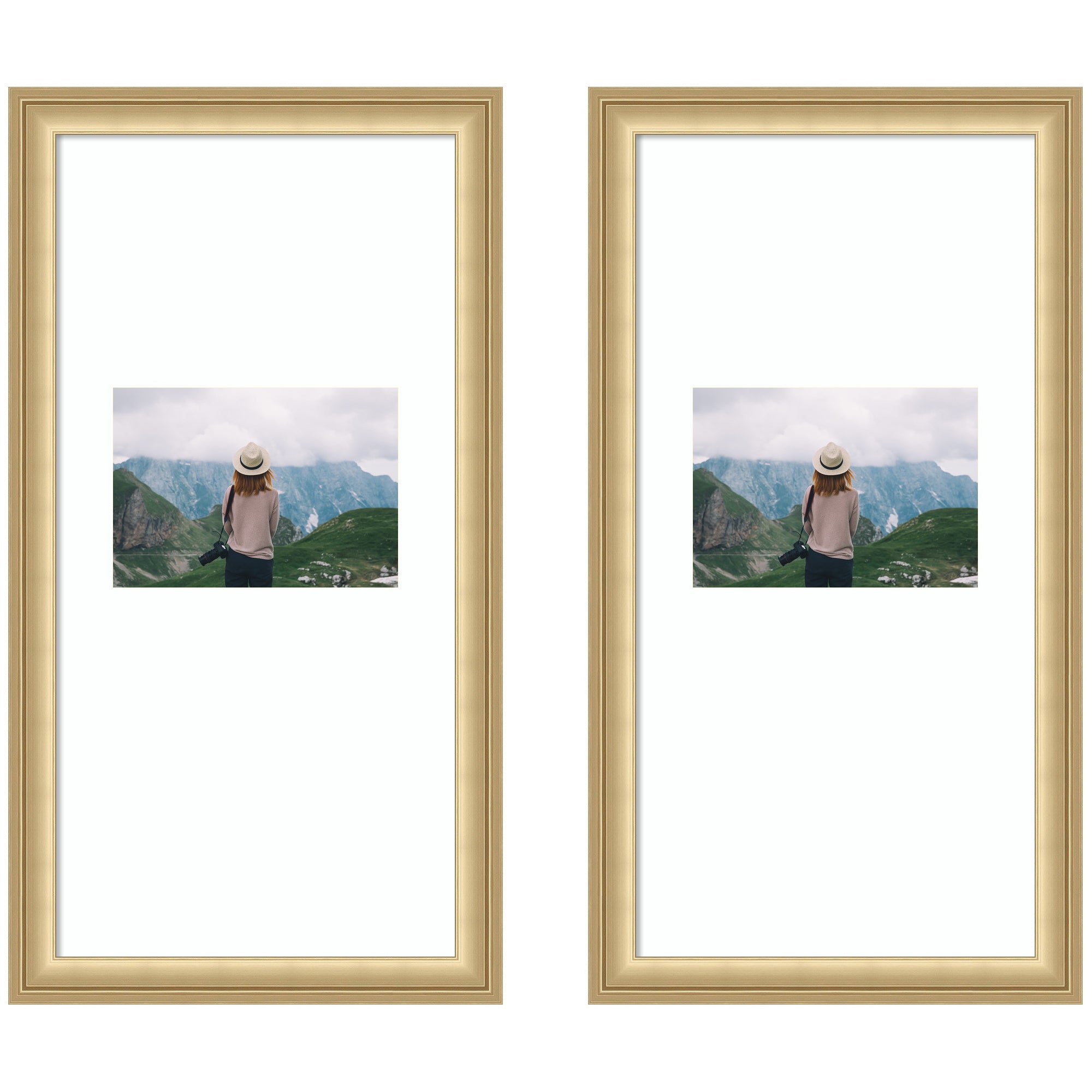 Wall Frame Florence Gold 11x20 matted to 5x7 1