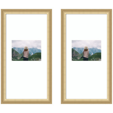 Wall Frame Florence Gold 11x20 matted to 5x7 1
