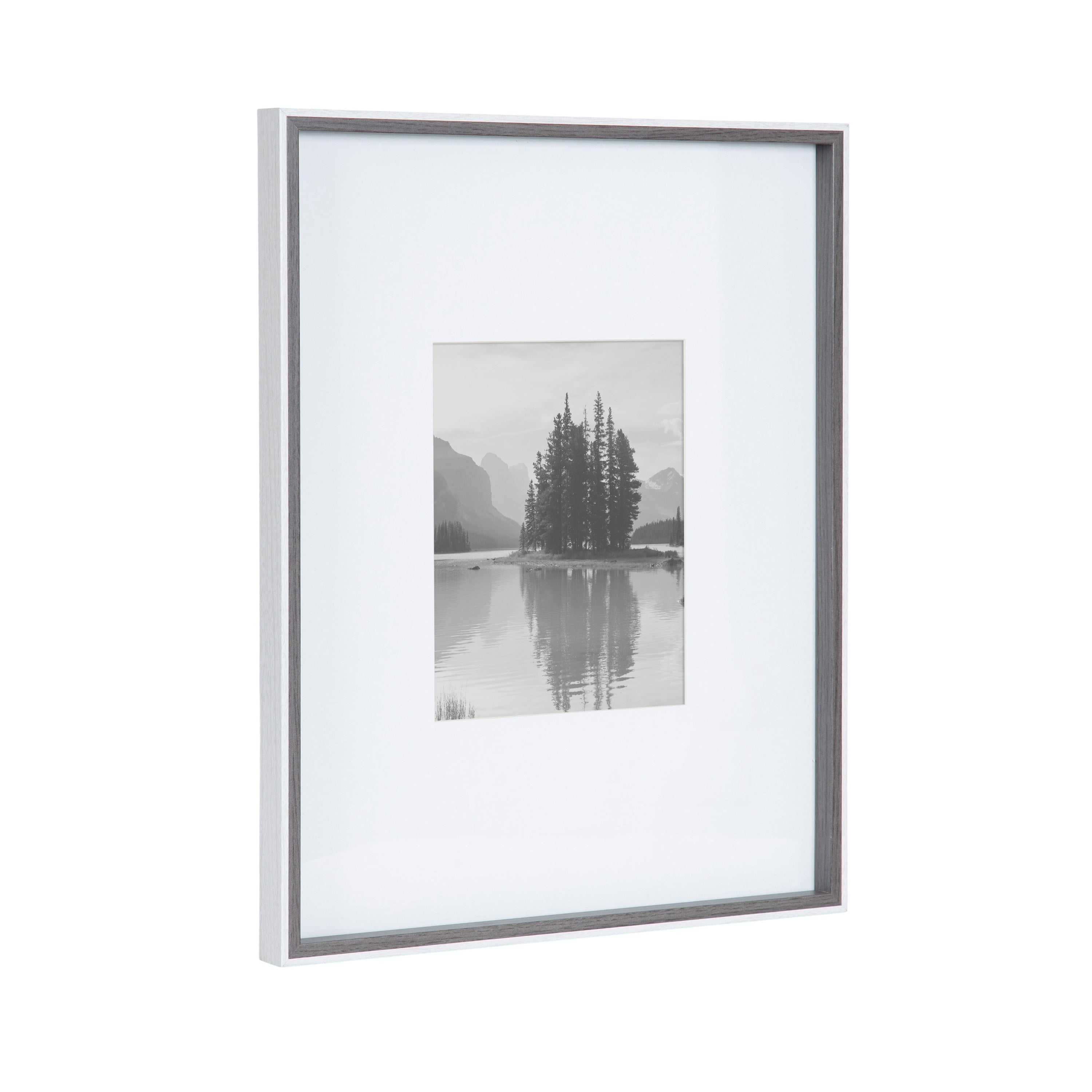 Wall Frame 16x20 matted to 8x10 Gray White 5