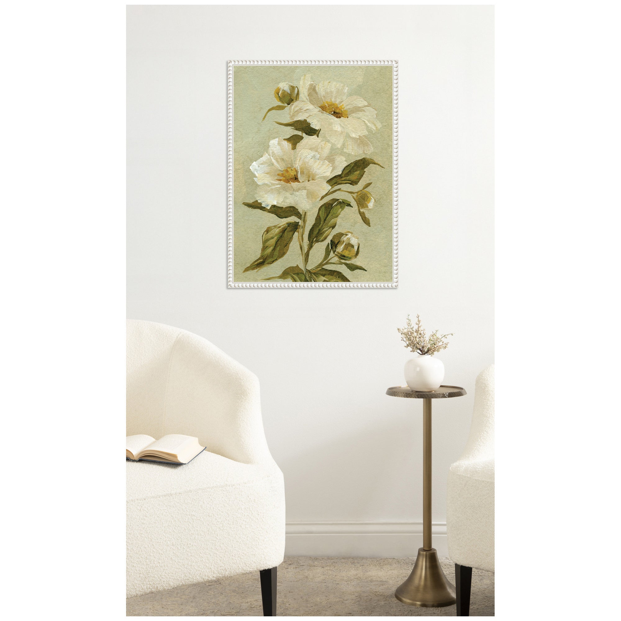 Framed Canvas Sylvie Beaded White 18x24 7