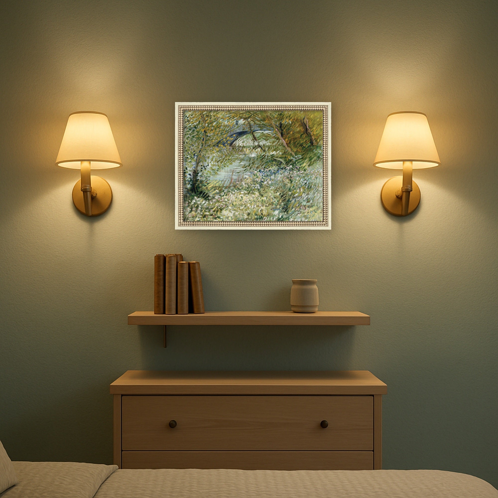 Framed Art 22x18 Castellan Distressed White 7