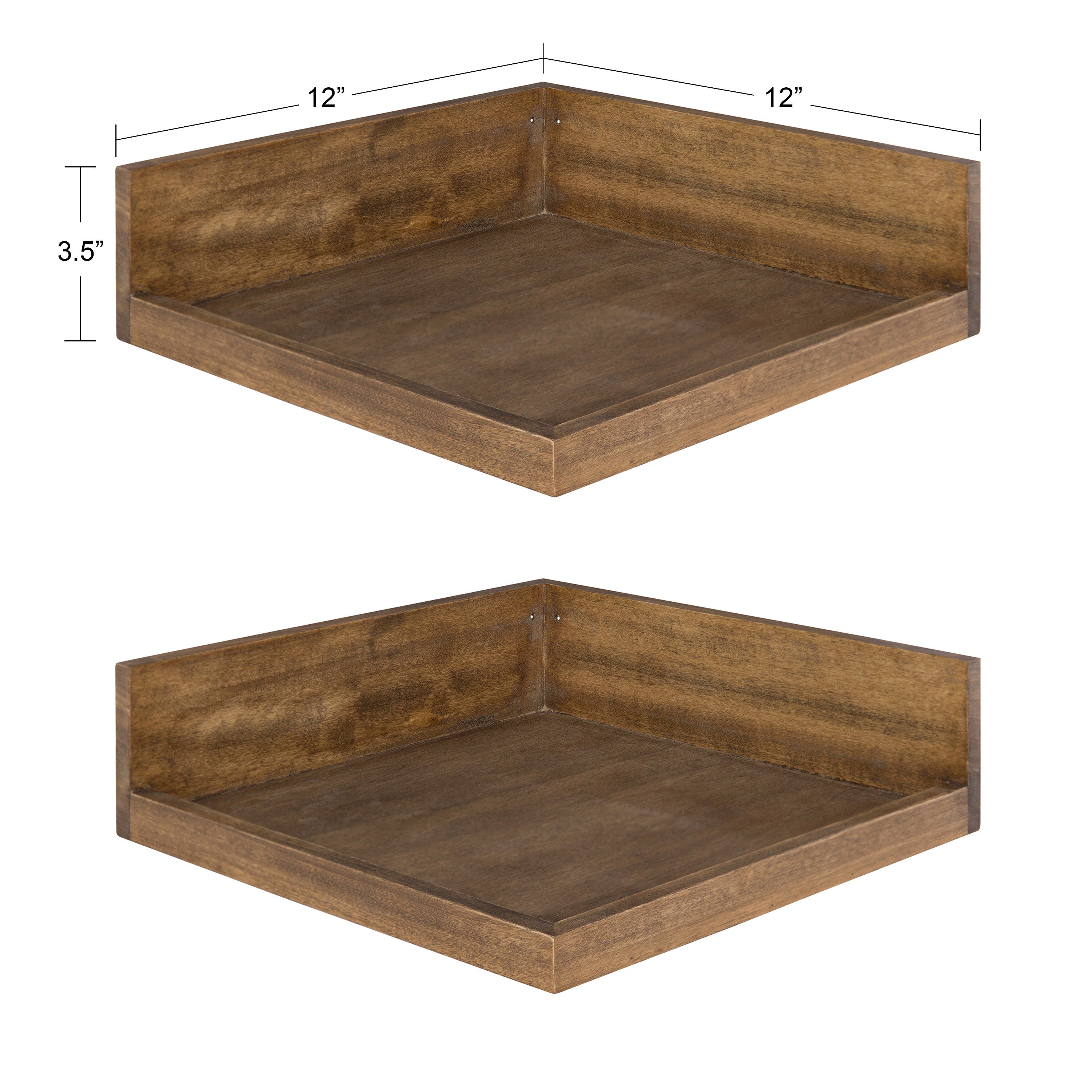 Levie Floating Corner Wood Wall Shelf Set
