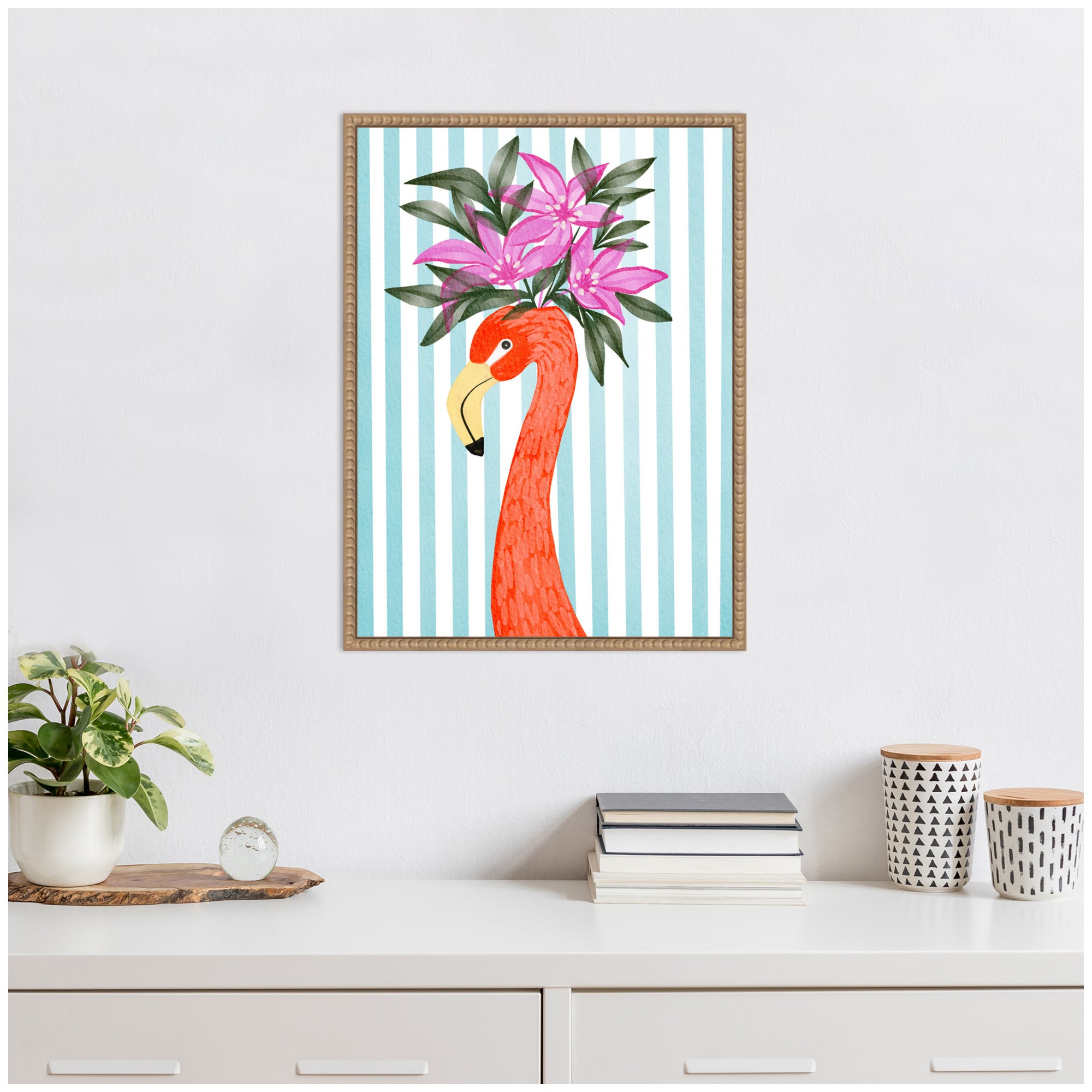 Sylvie Flamingo Framed Canvas by Nikita Jariwala