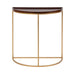 Console Table Walnut Brown Gold 28x14x30 5