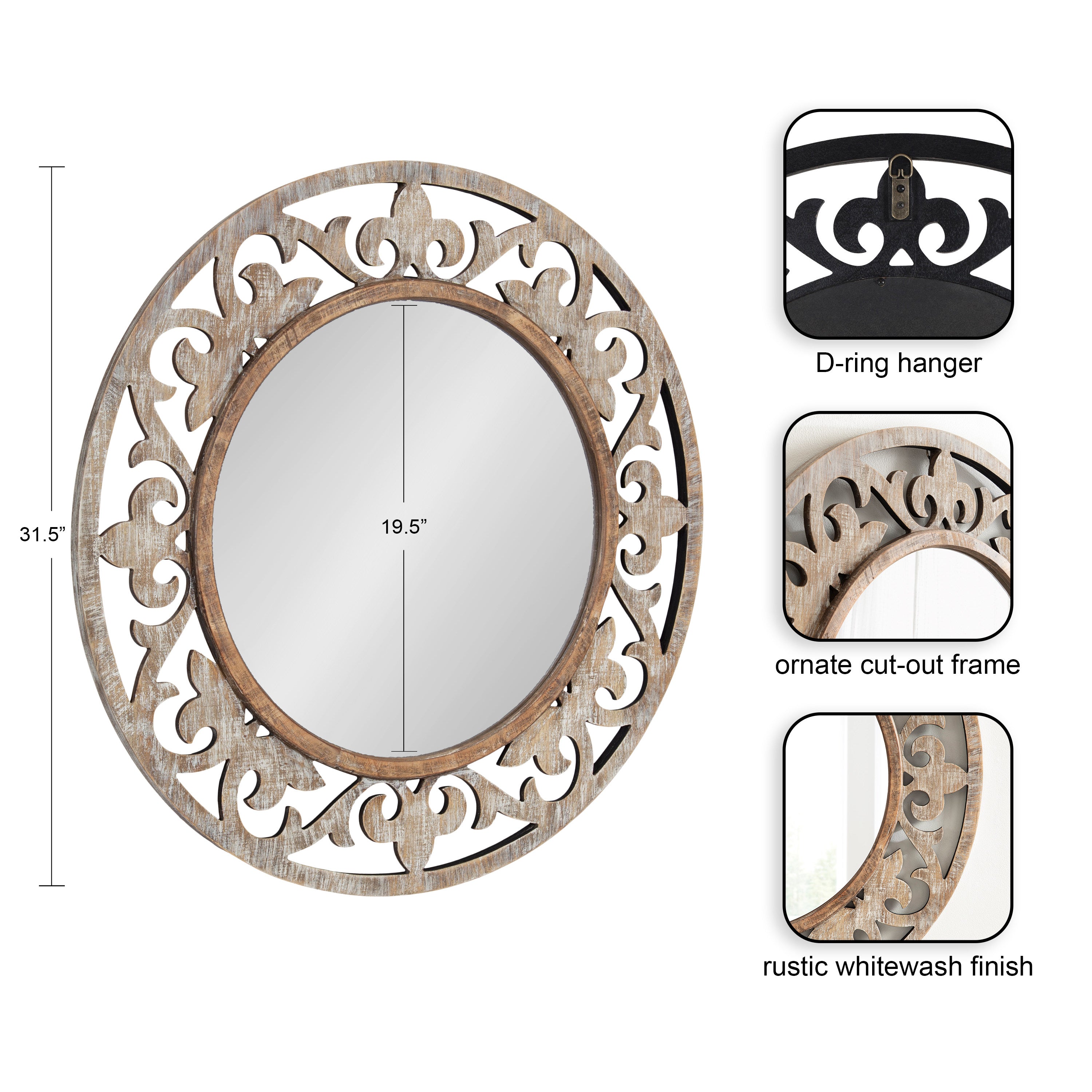 Shovali Rustic Round Mirror