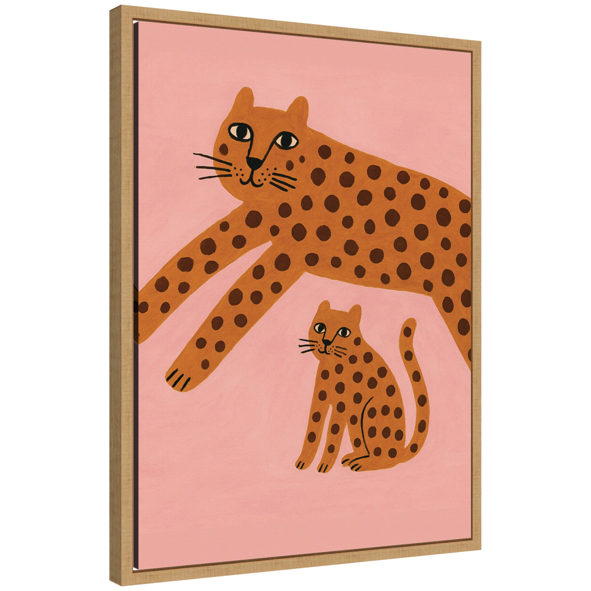 Leopards Pink by Laura Moss Framed Canvas Wall Art Print