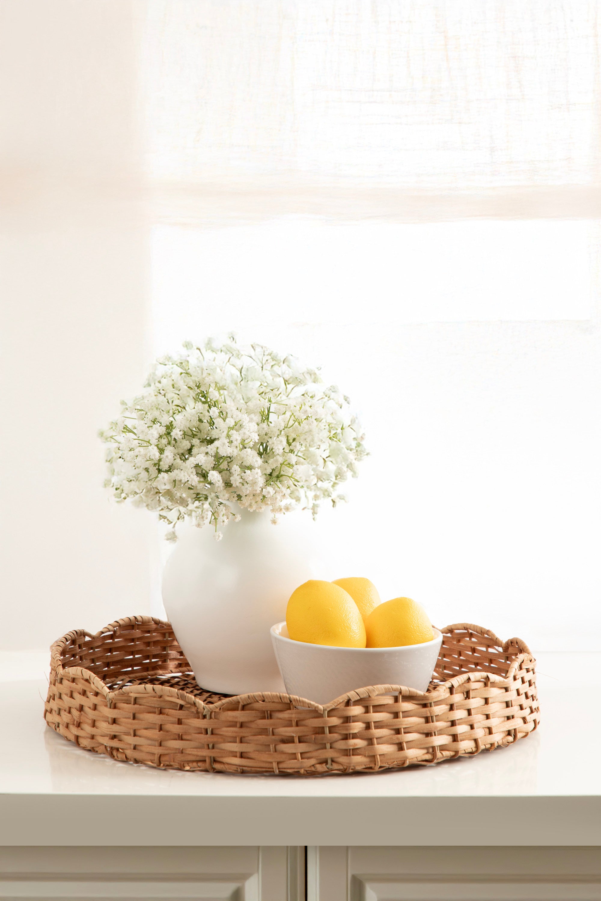Kate and Laurel Wavley Rattan Tray - Thumbnail 4
