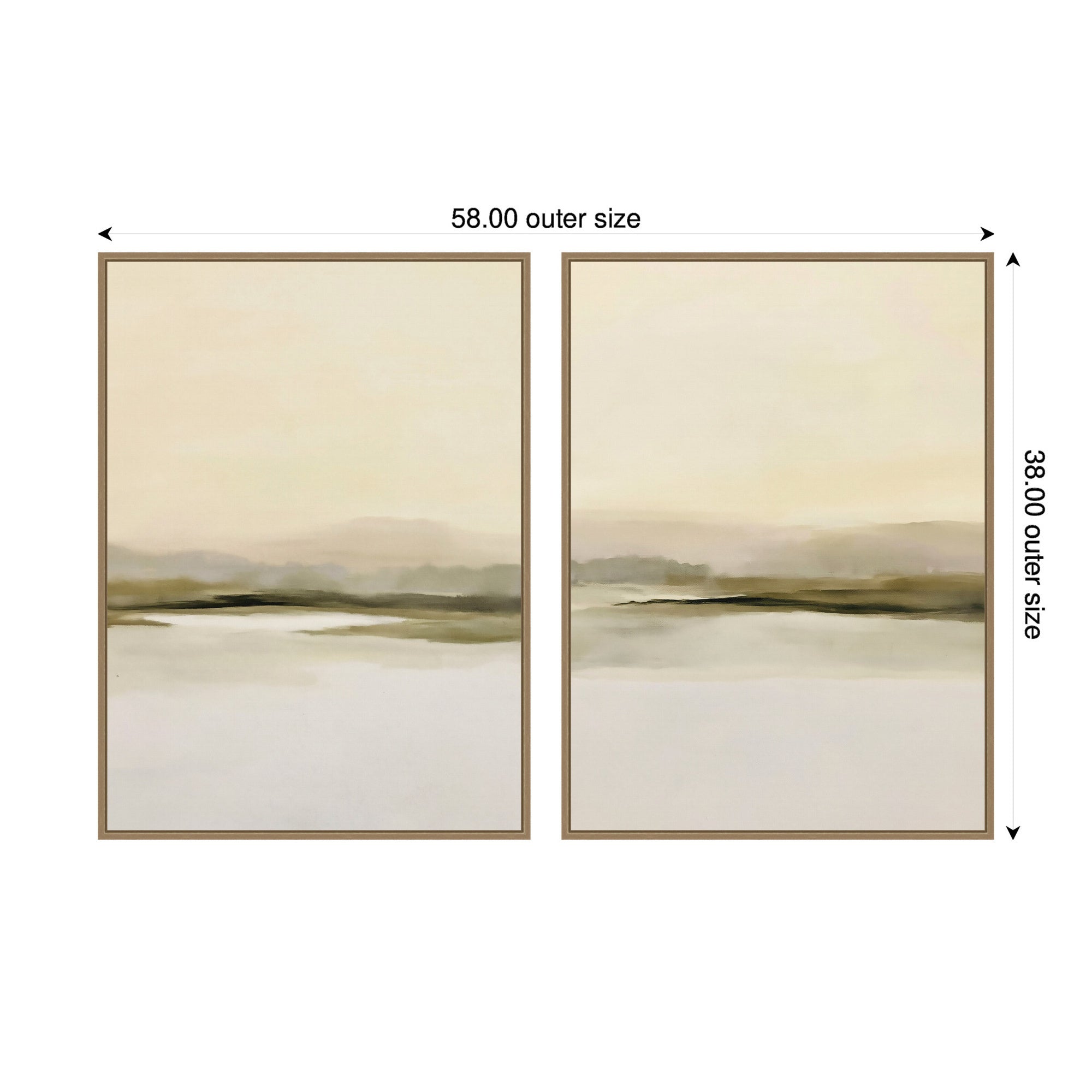Framed Canvas Sylvie Dark Gold 2 Piece Set 28x38 2