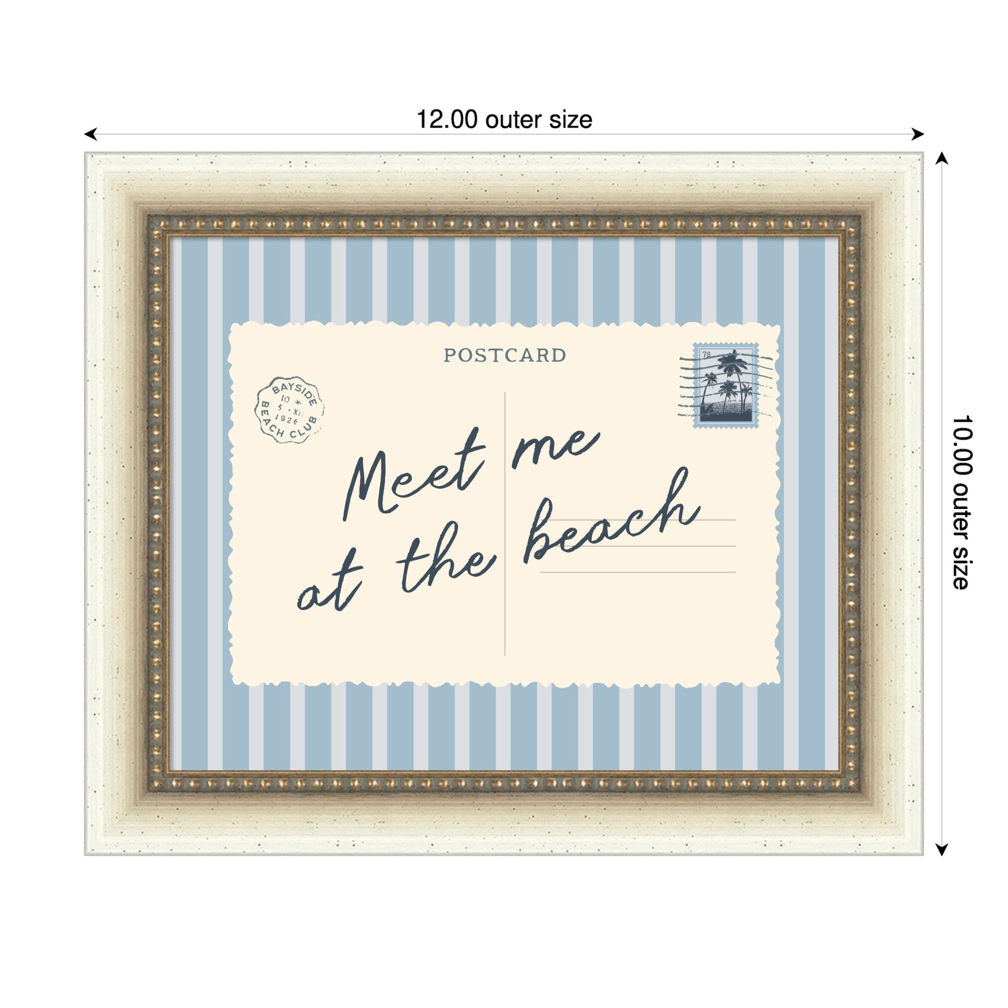 Mounted Canvas 12x10 Blue Belmont Distress White 2