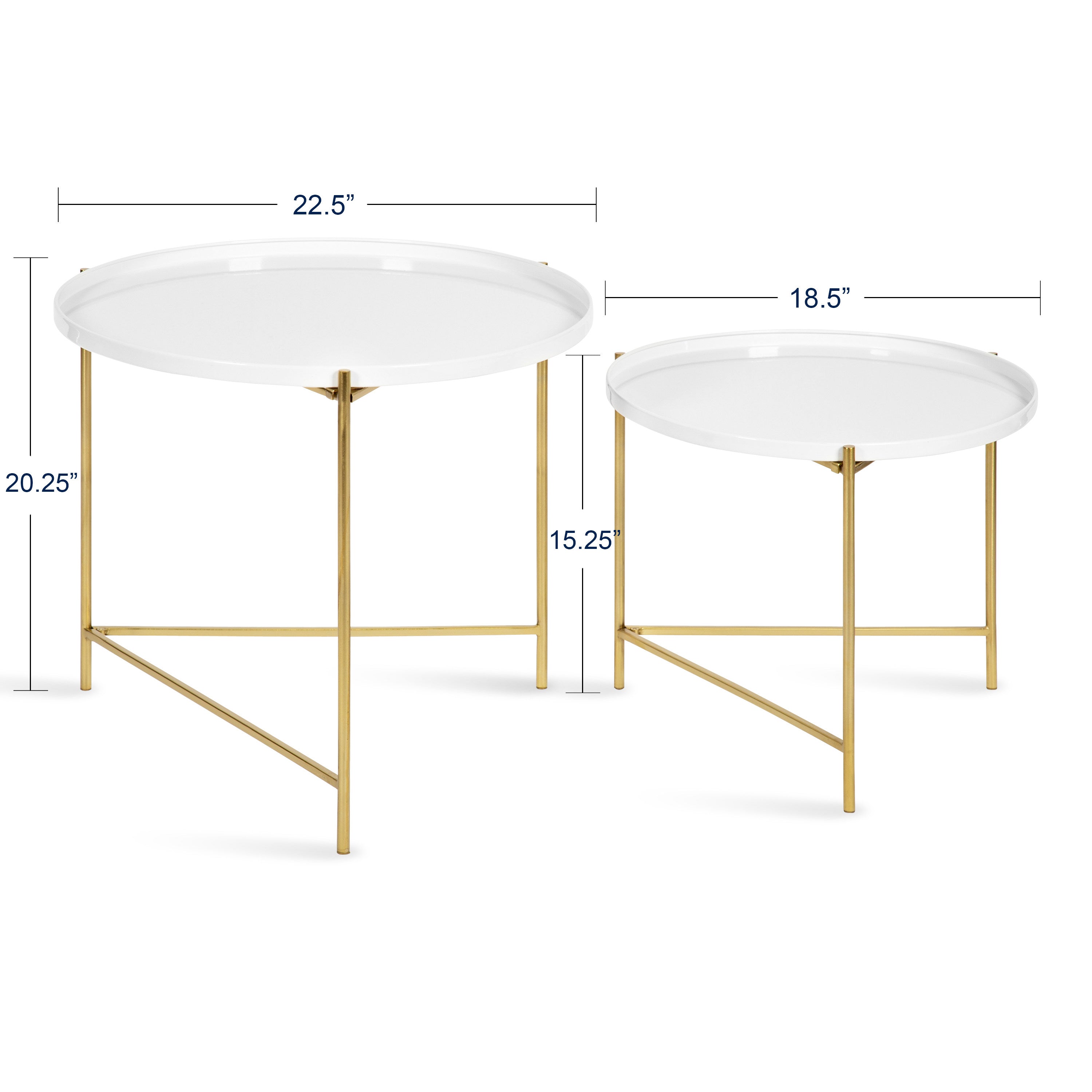Nesting Table White Gold 2 Piece 2