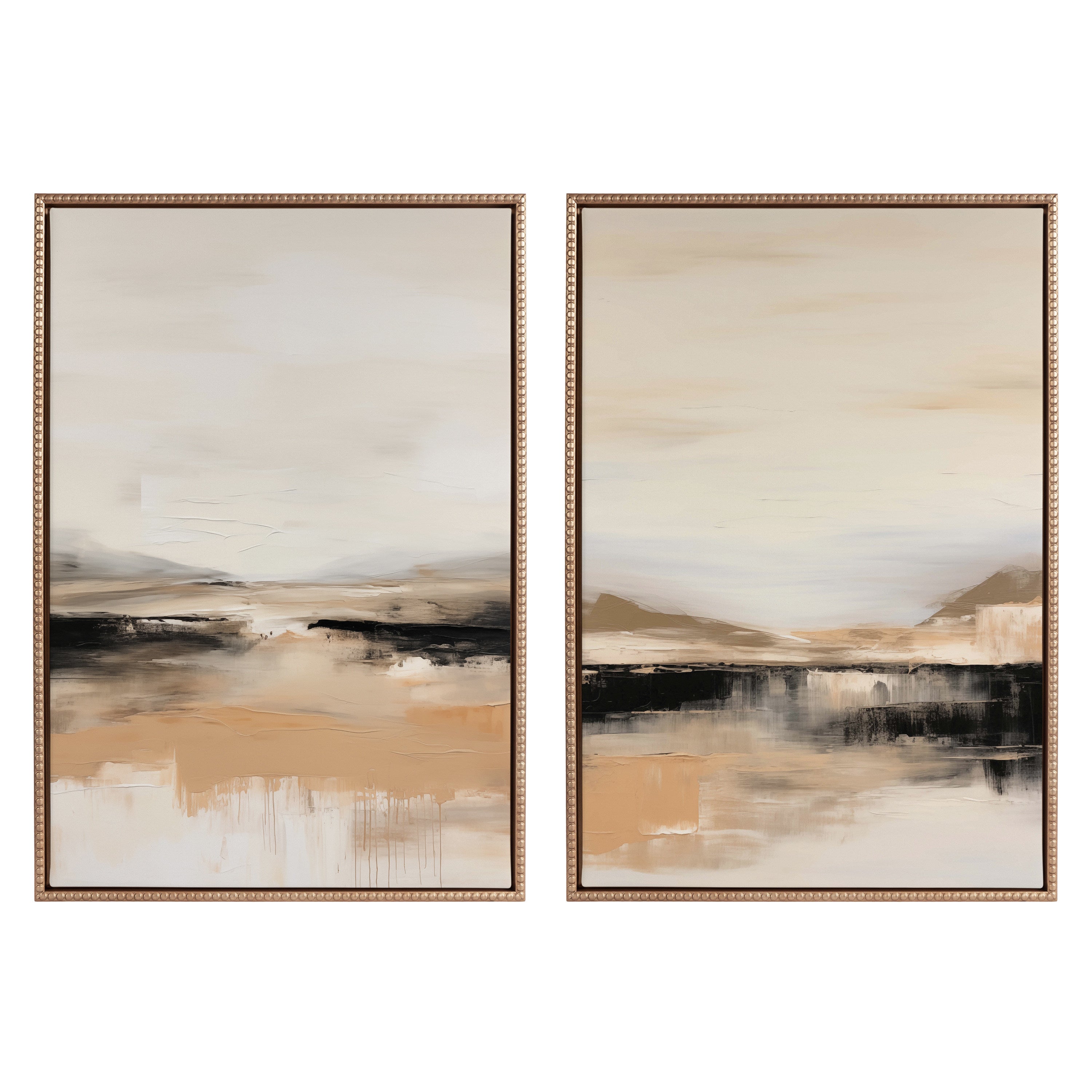Art Set Sylvie Beaded Dark Gold 2 Piece Set 23x33 1