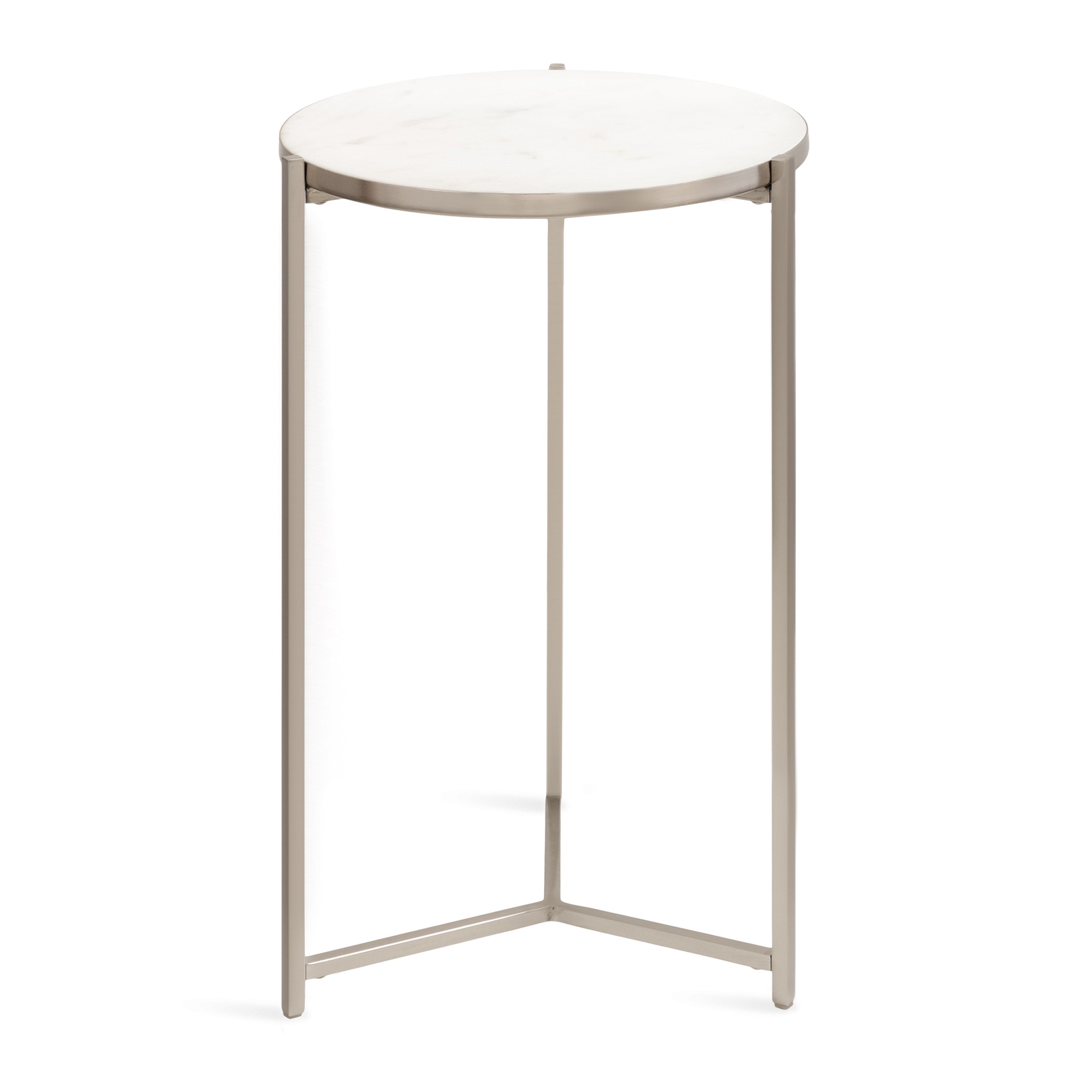 Side Table White Silver 15x15x24 1