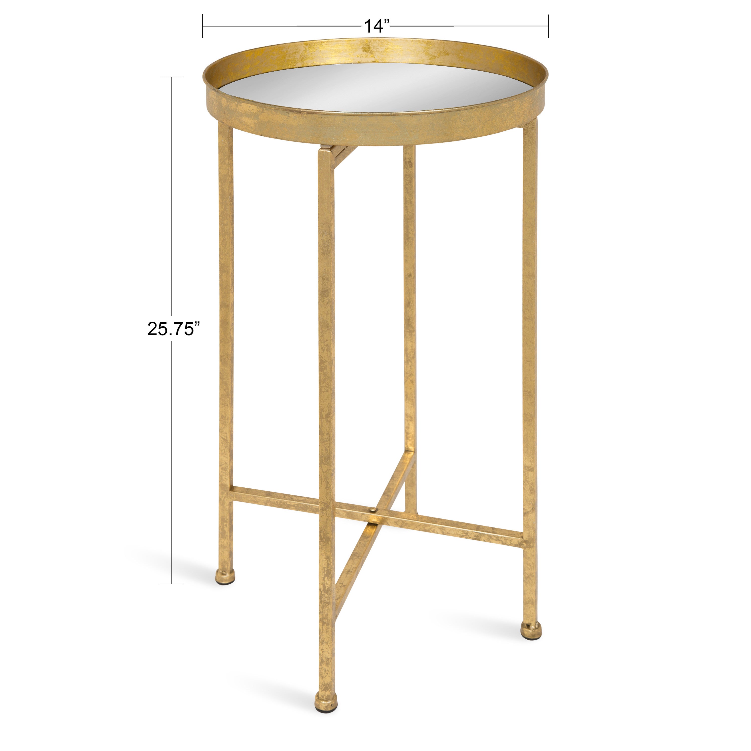 Tea Table Gold Mirror 14x14x26 2