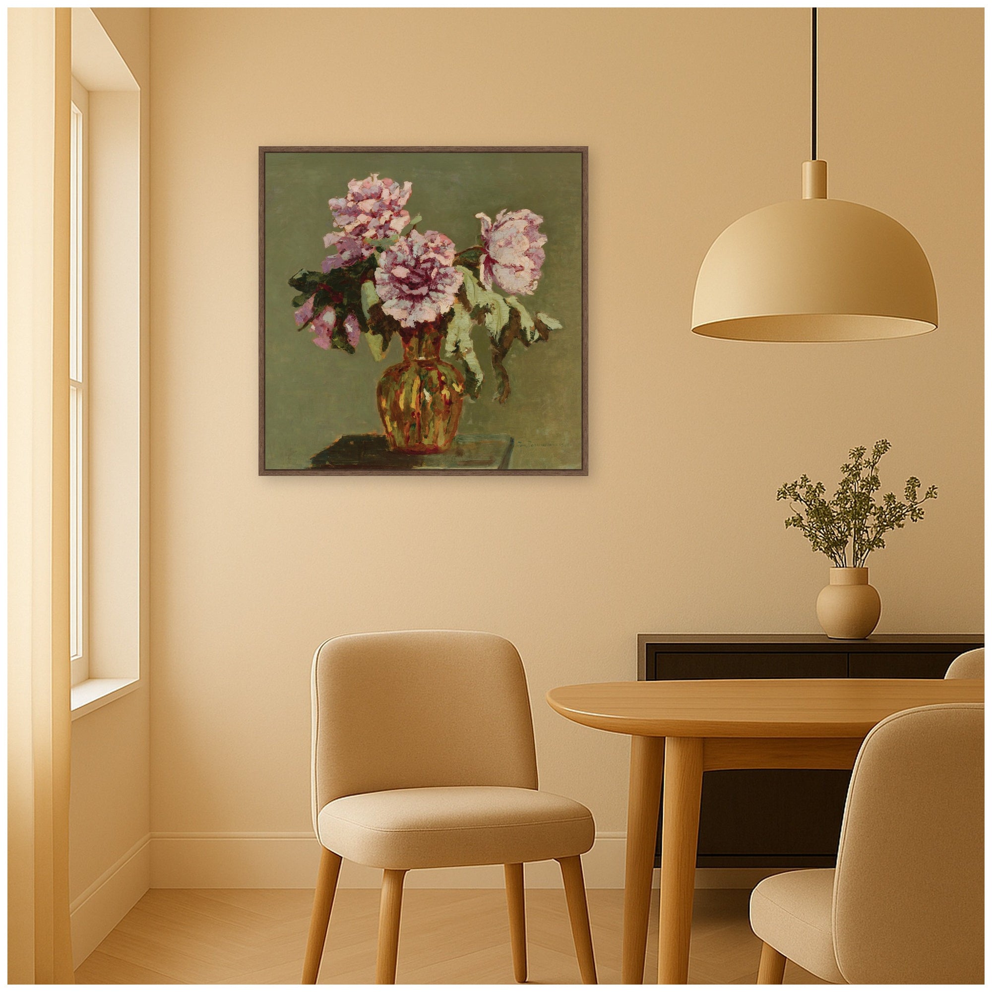 Framed Canvas 30x30 Sylvie Walnut 6