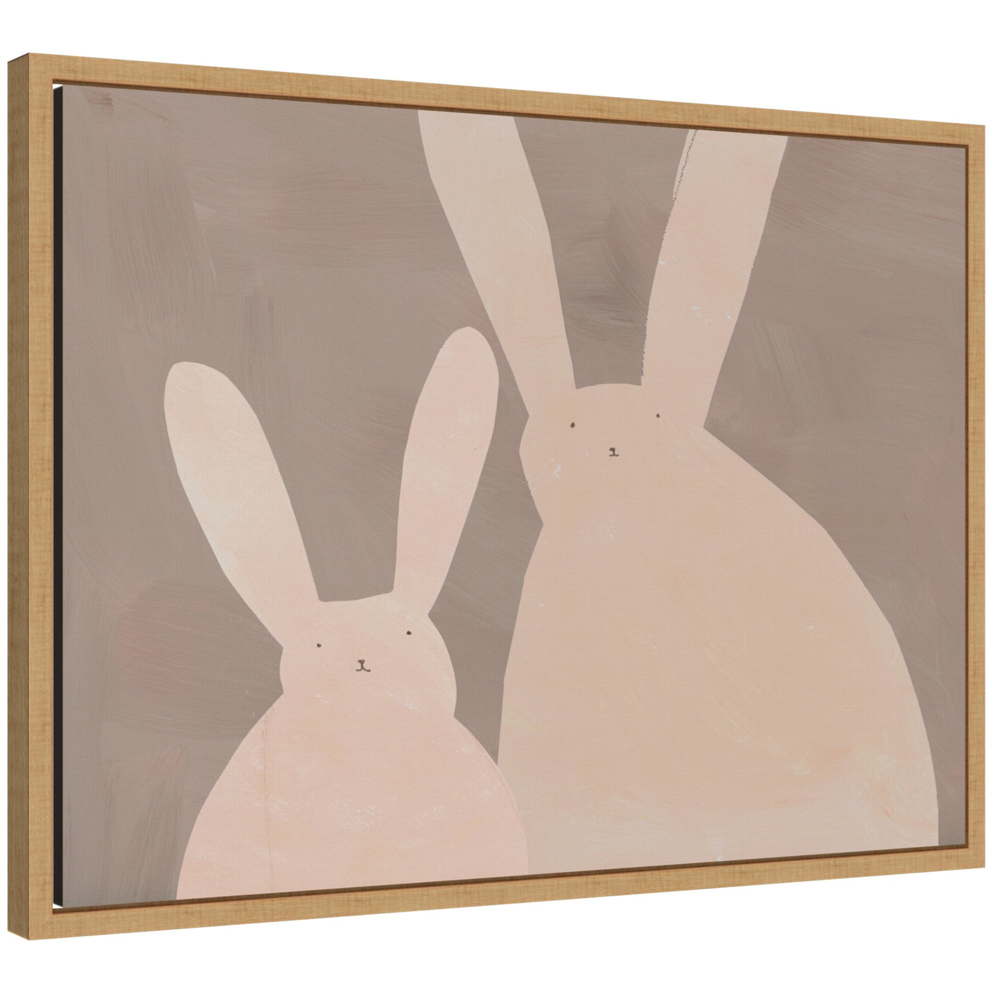 Bunny Mama and Baby by Alicia Abla Framed Canvas Wall Art Print