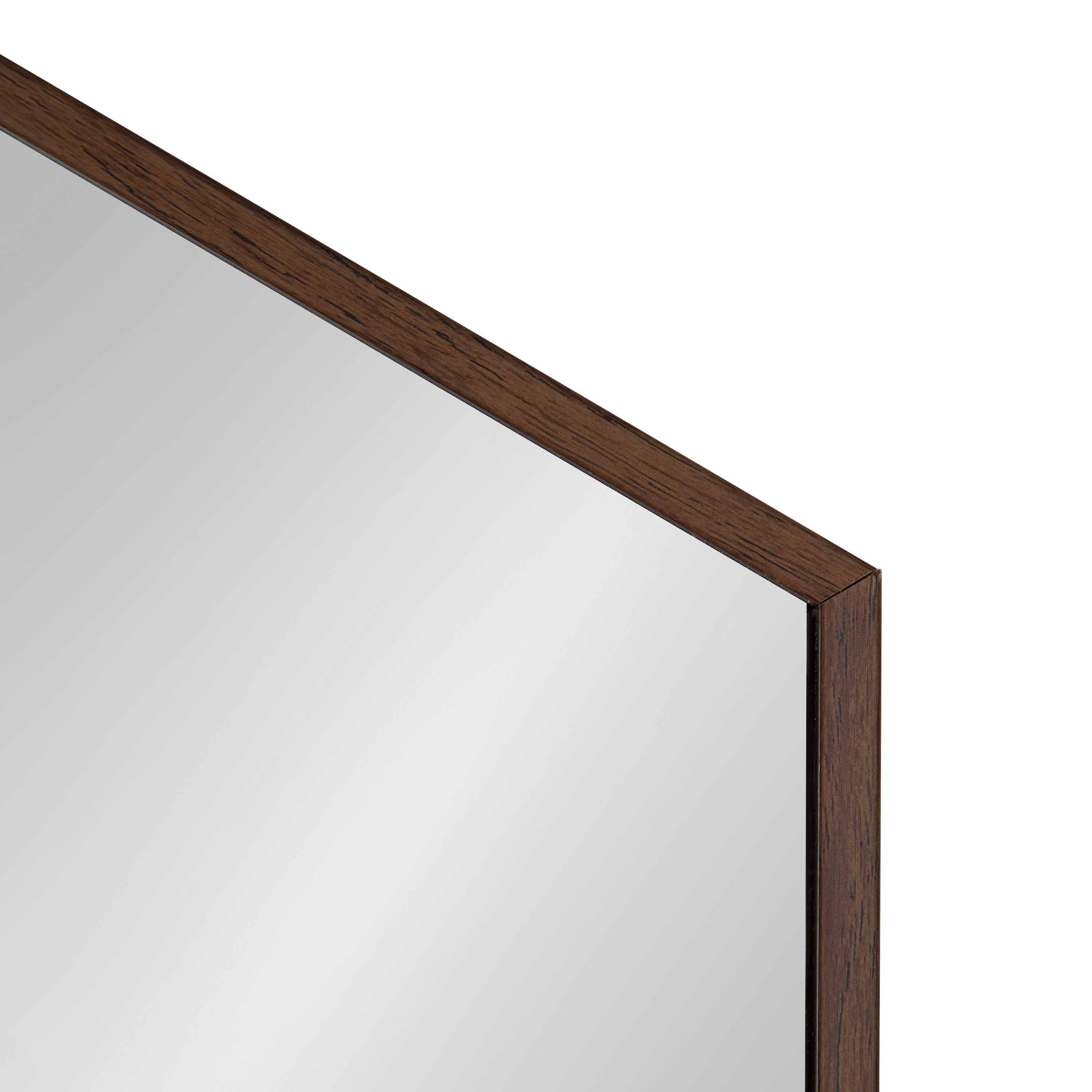 Hexagon Mirror Walnut Brown 24x36 3