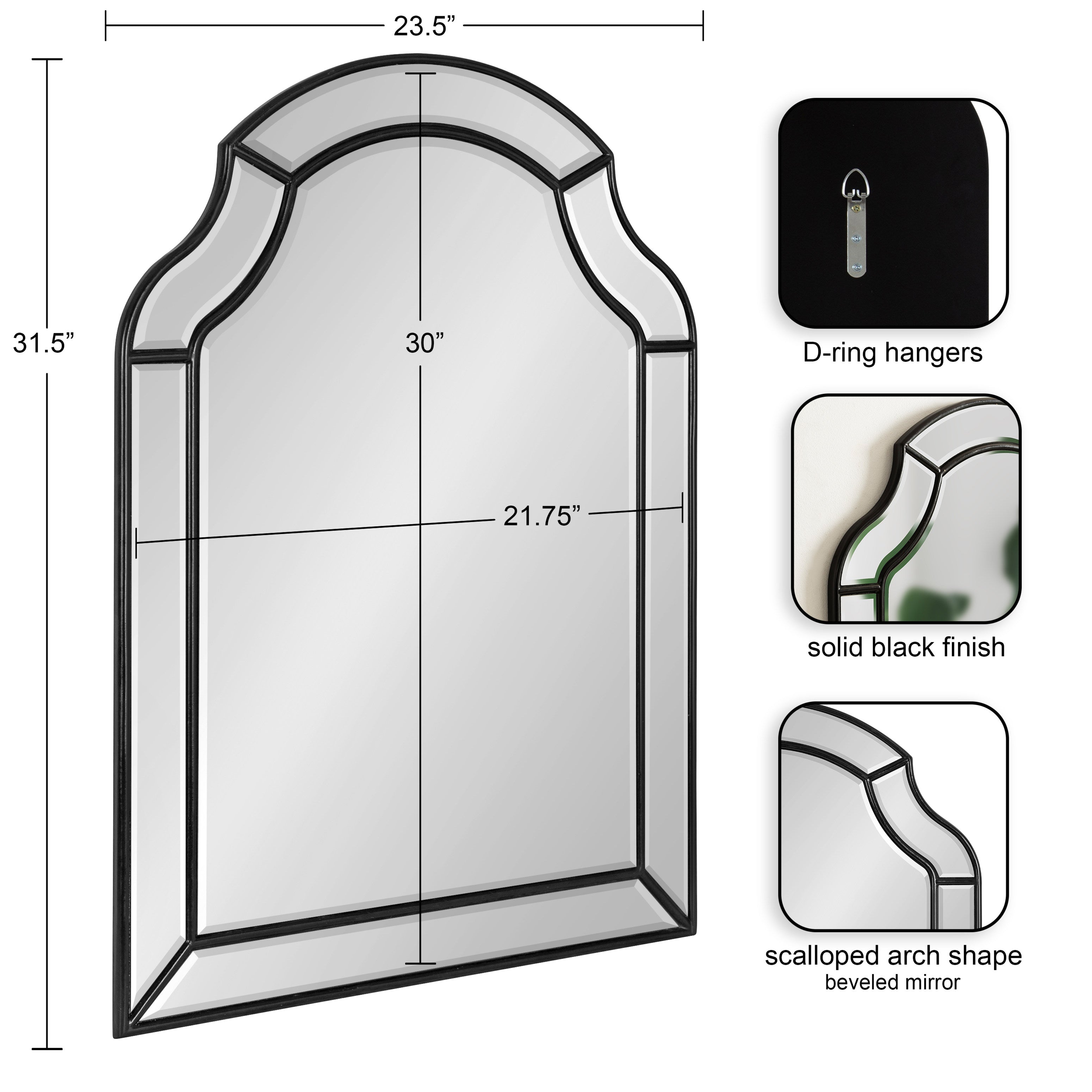 Arch Mirror Black 24x32 2
