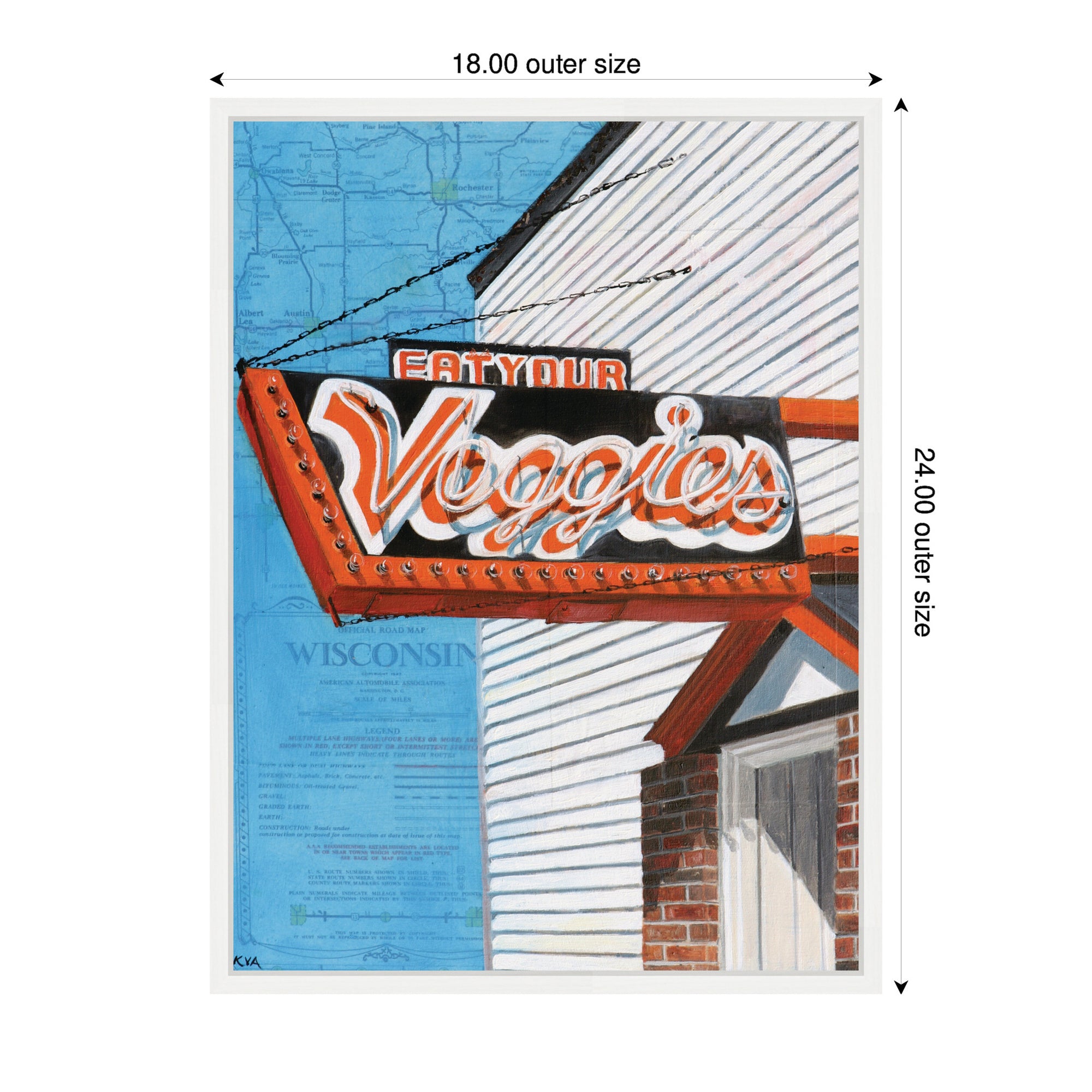 Veggies by Krista V. Allenstein Framed Canvas Wall Art Print