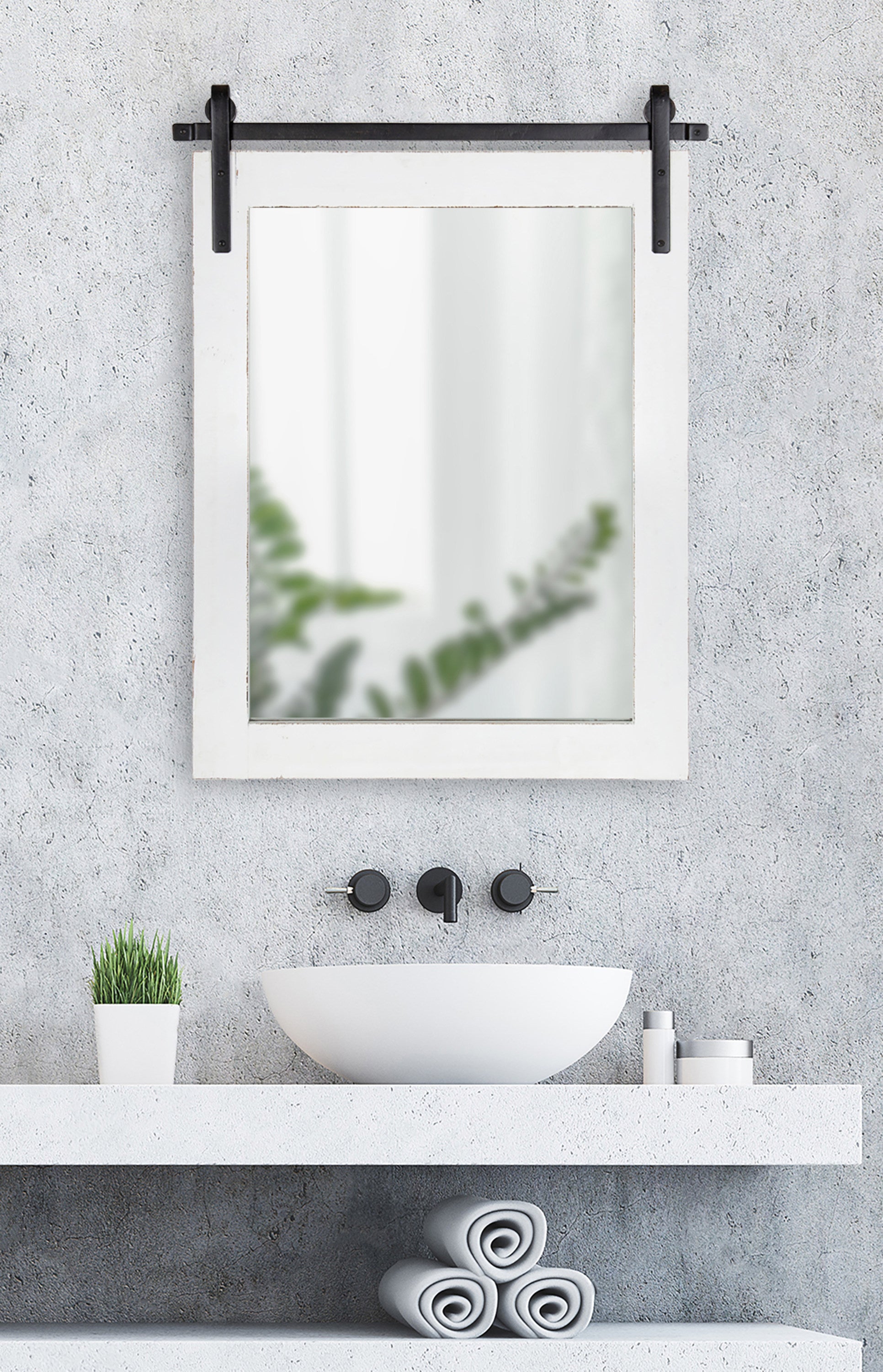 Rectangle Mirror White 22x30 7