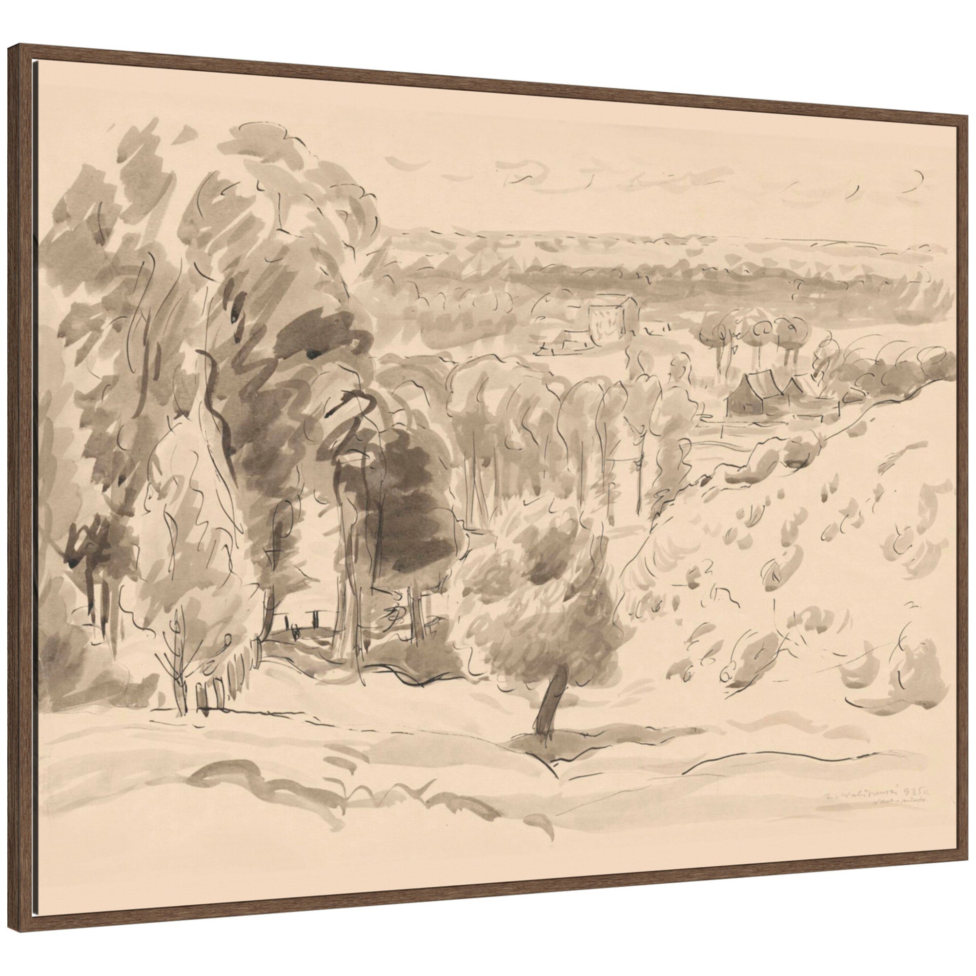 Framed Canvas 42x32 Sylvie Walnut 1