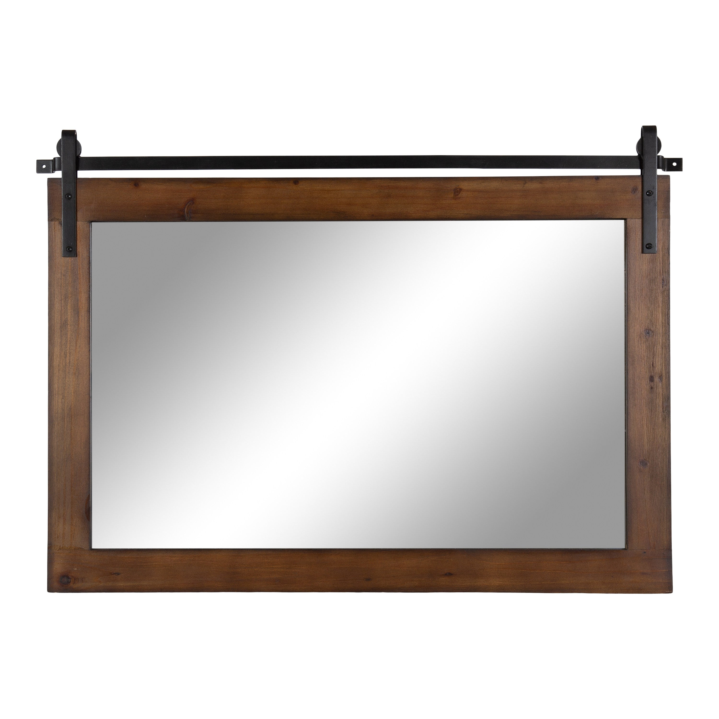 Rectangle Mirror Walnut Brown 38x27 5