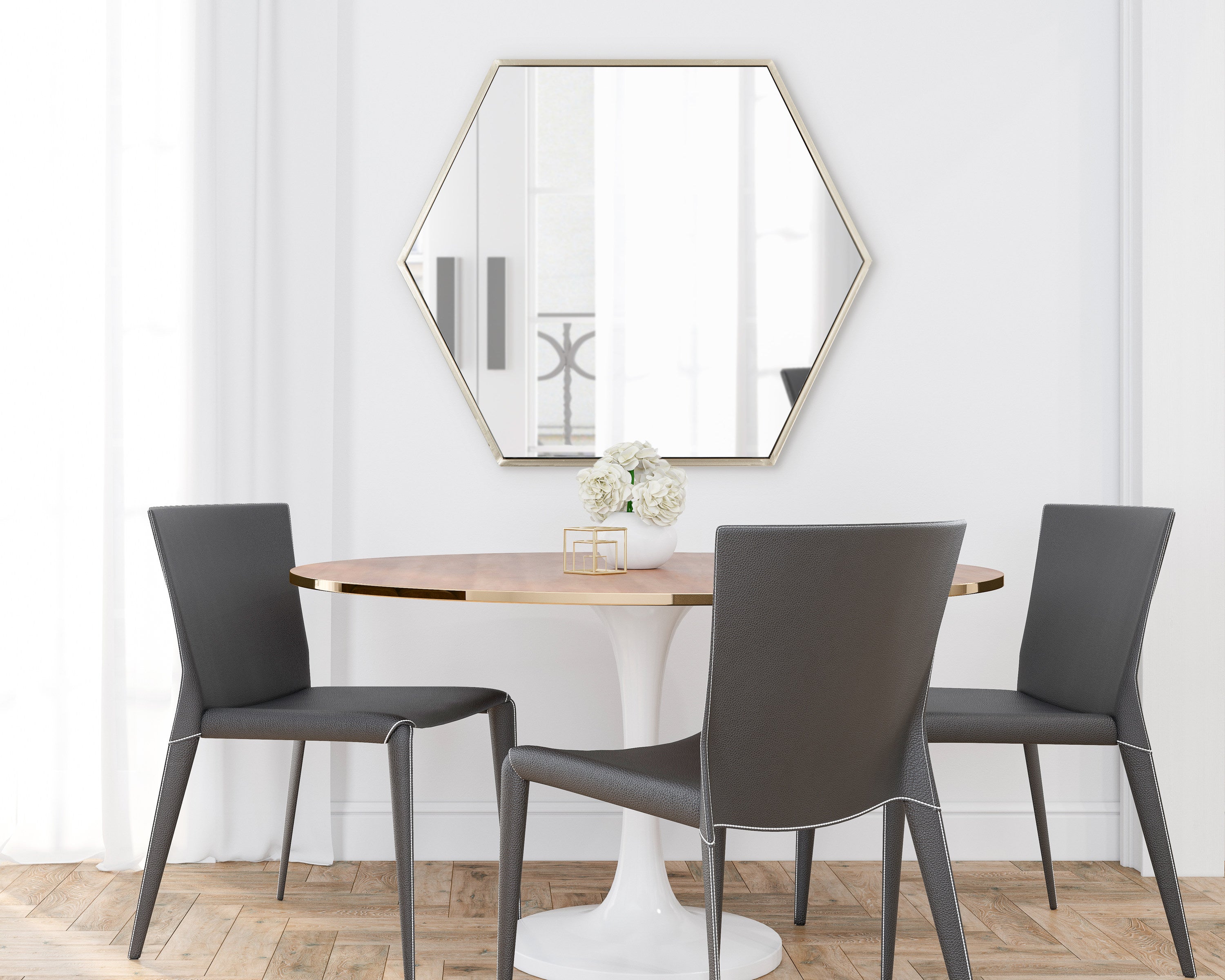 McNeer Hexagon Metal Wall Mirror